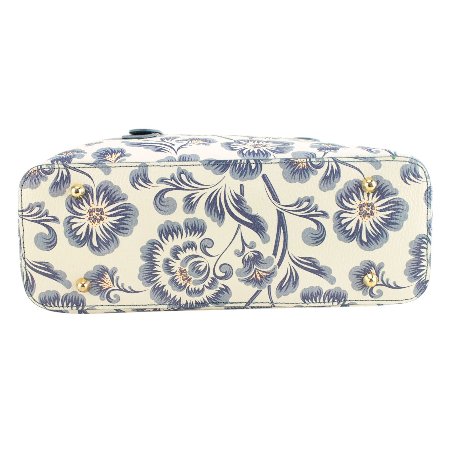 Bolso de mano Piel Pregato Serena Flores Azules Azulejo - KimondoShop