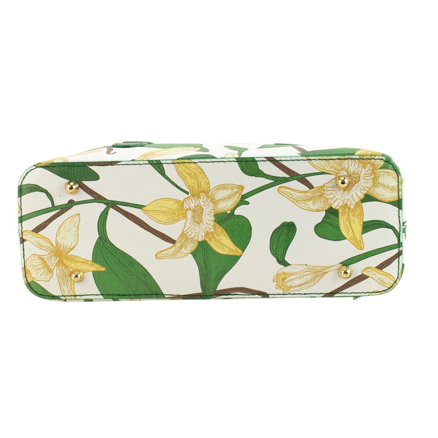 Bolso de mano Piel Pregato Serena Flores Verdes - KimondoShop