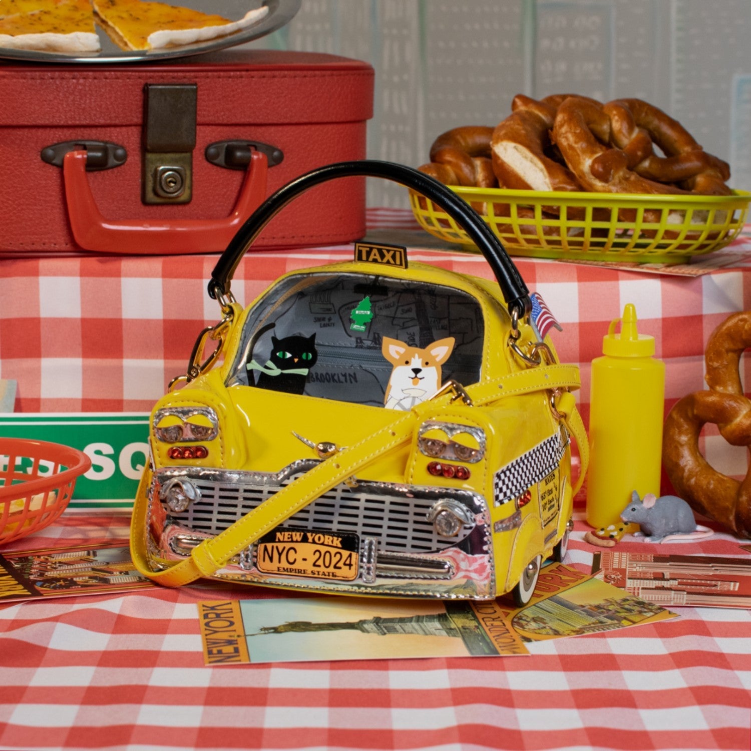 Bolso de Mano Vendula Taxi New York City Cats & Corgis - KimondoShop