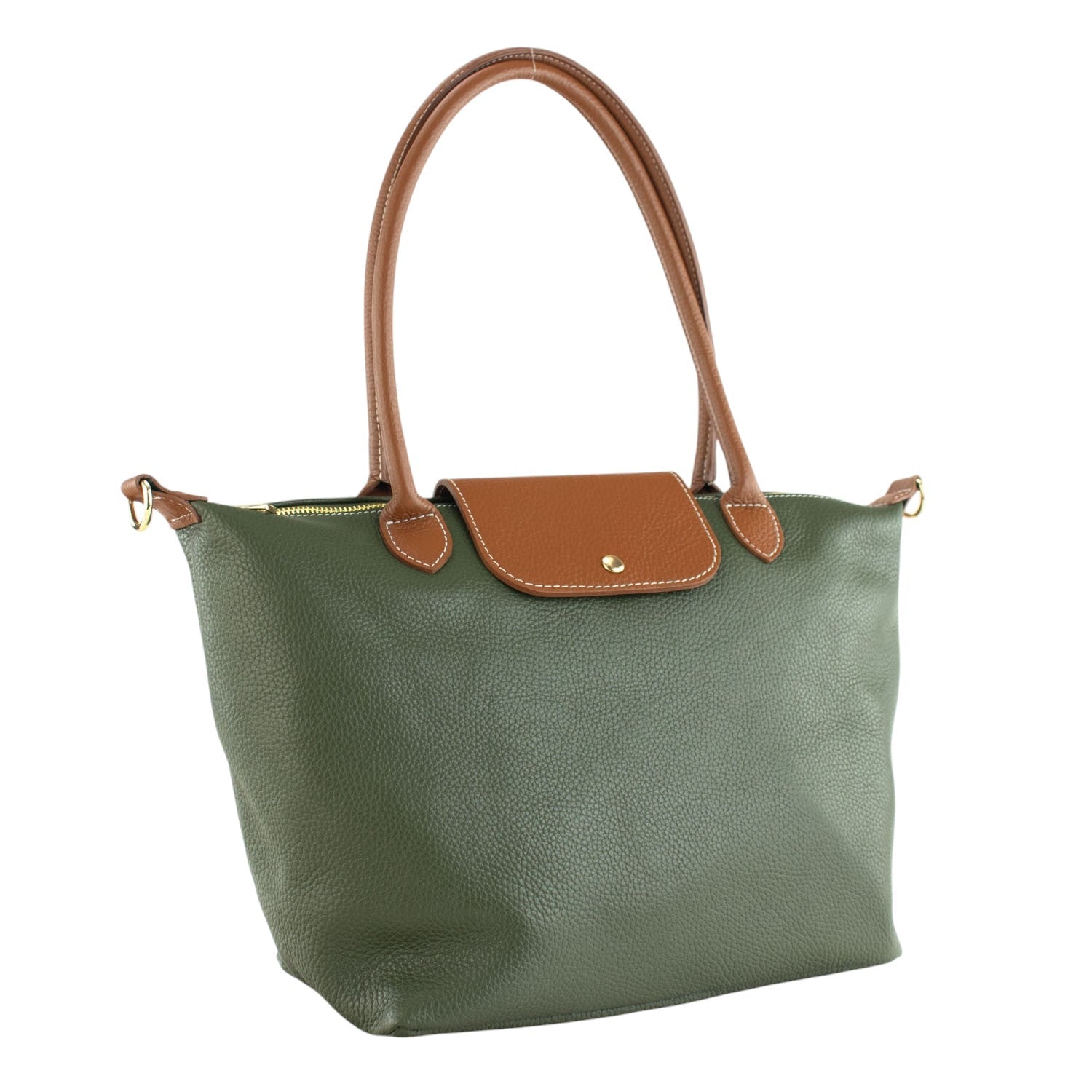 Bolso de Piel Pregato Allure Verde oliva - KimondoShop