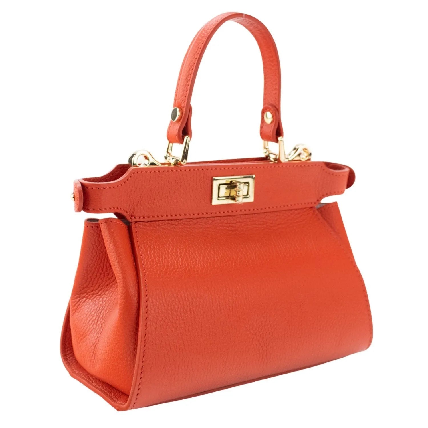 Bolso de Piel Pregato Delta Naranja - KimondoShop