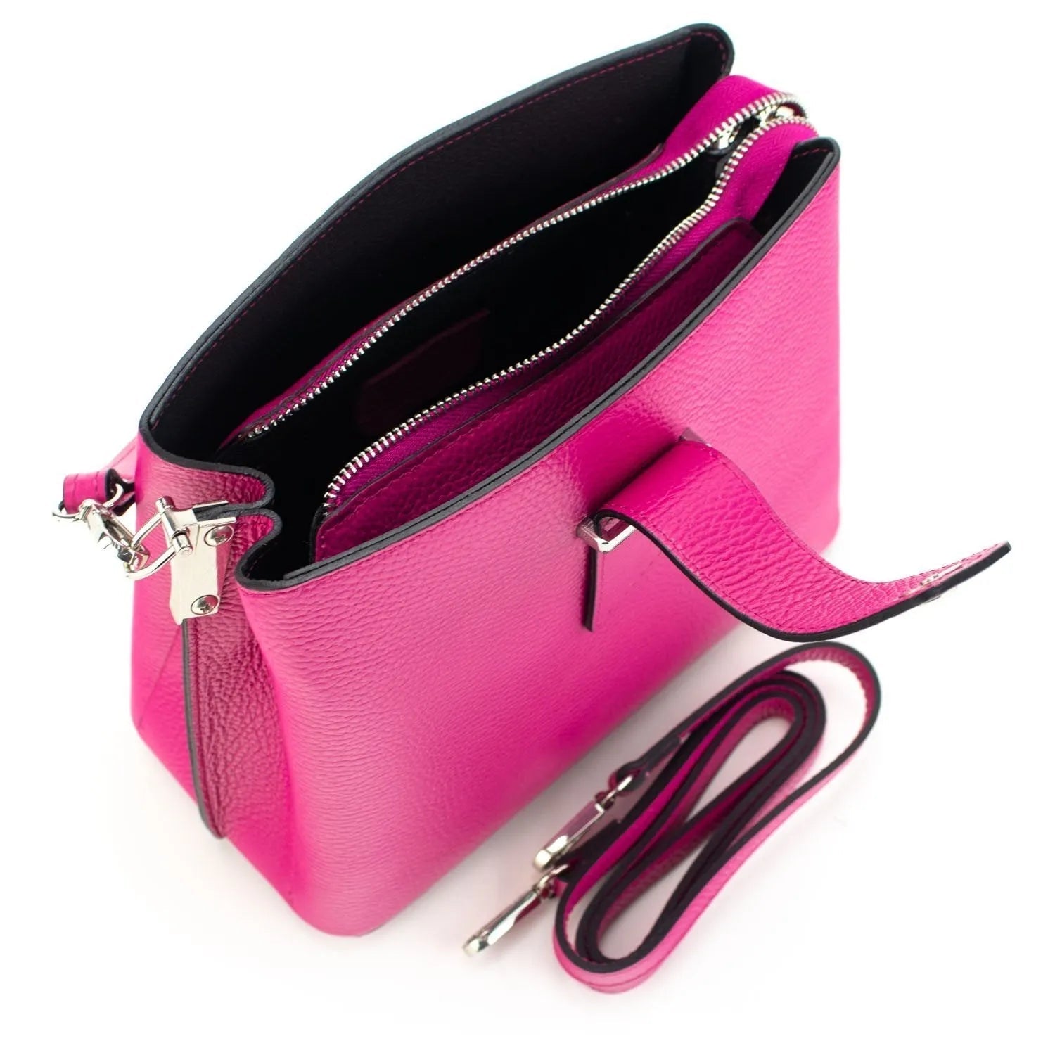 Bolso de Piel Pregato Eterea Fucsia - KimondoShop