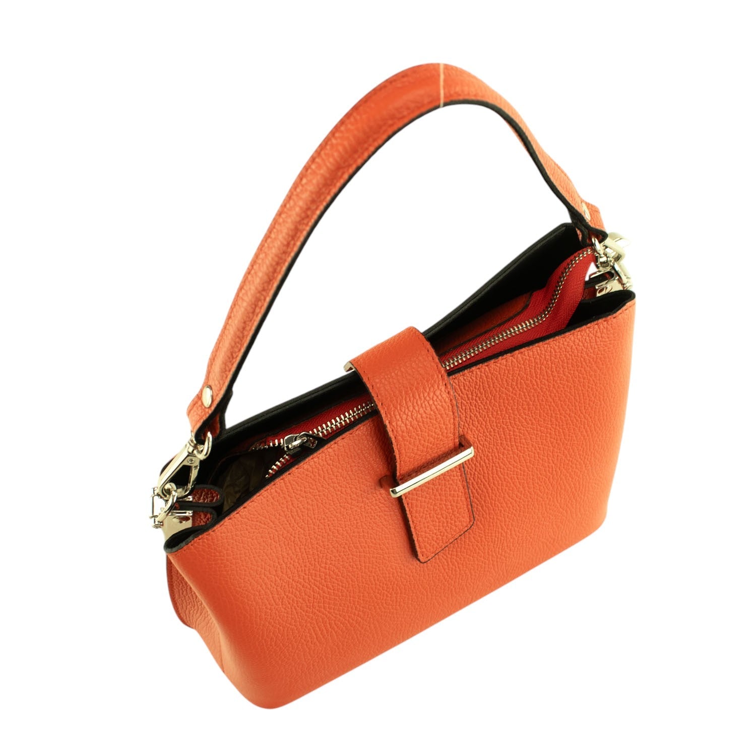 Bolso de Piel Pregato Eterea Naranja oscuro - KimondoShop