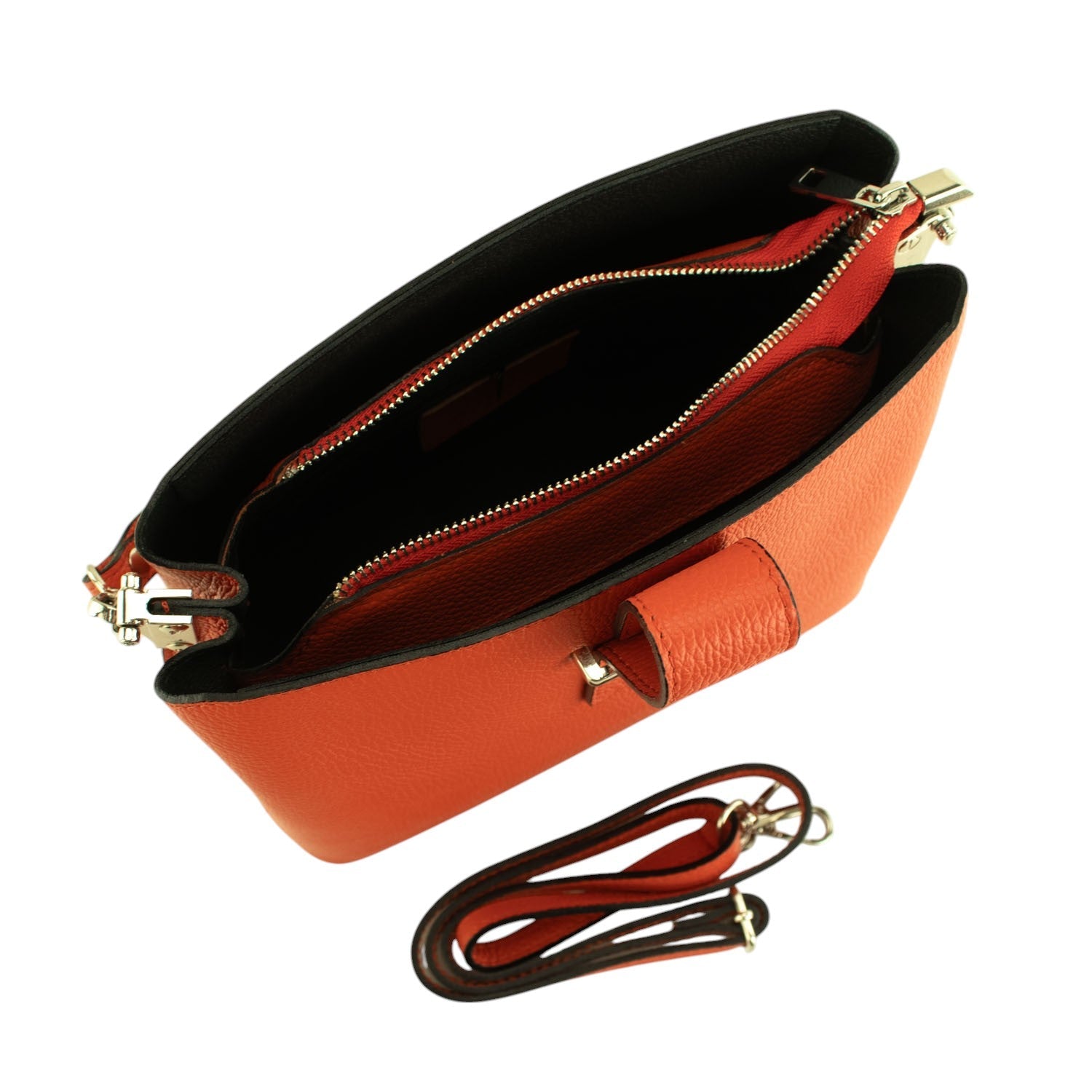 Bolso de Piel Pregato Eterea Naranja oscuro - KimondoShop