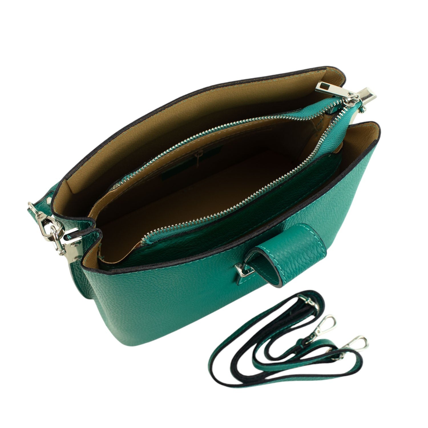 Bolso de Piel Pregato Eterea Turquesa - KimondoShop