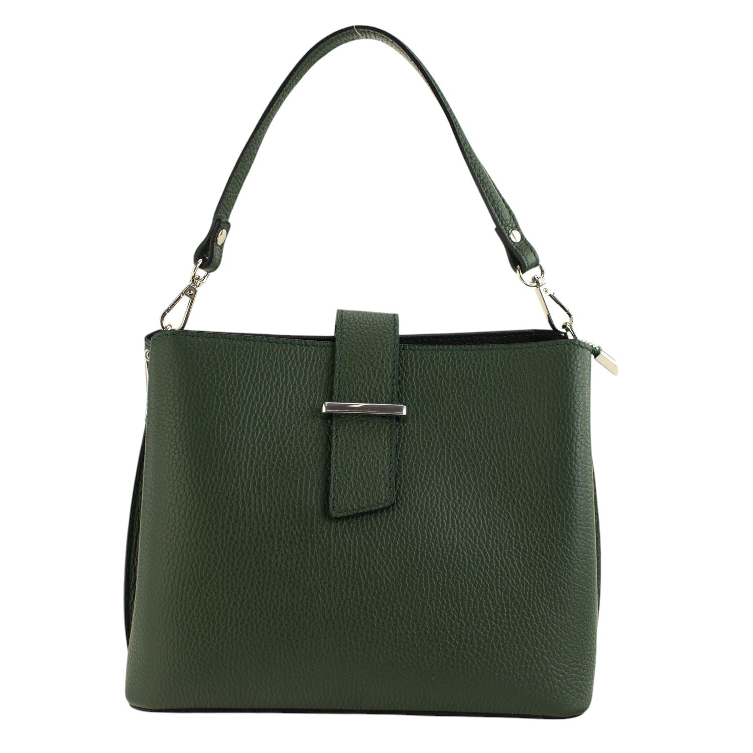 Bolso de Piel Pregato Eterea Verde oliva oscuro - KimondoShop