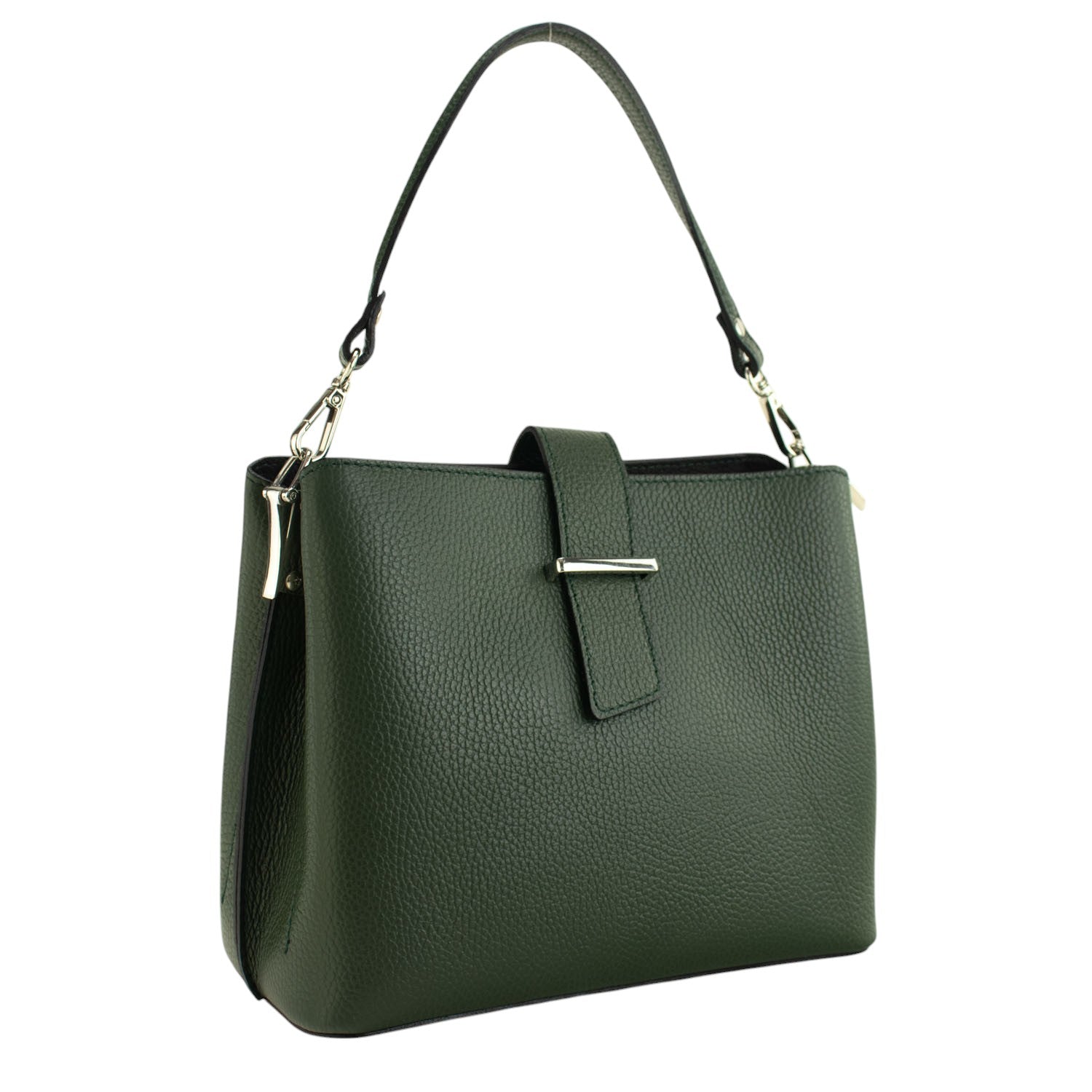 Bolso de Piel Pregato Eterea Verde oliva oscuro - KimondoShop