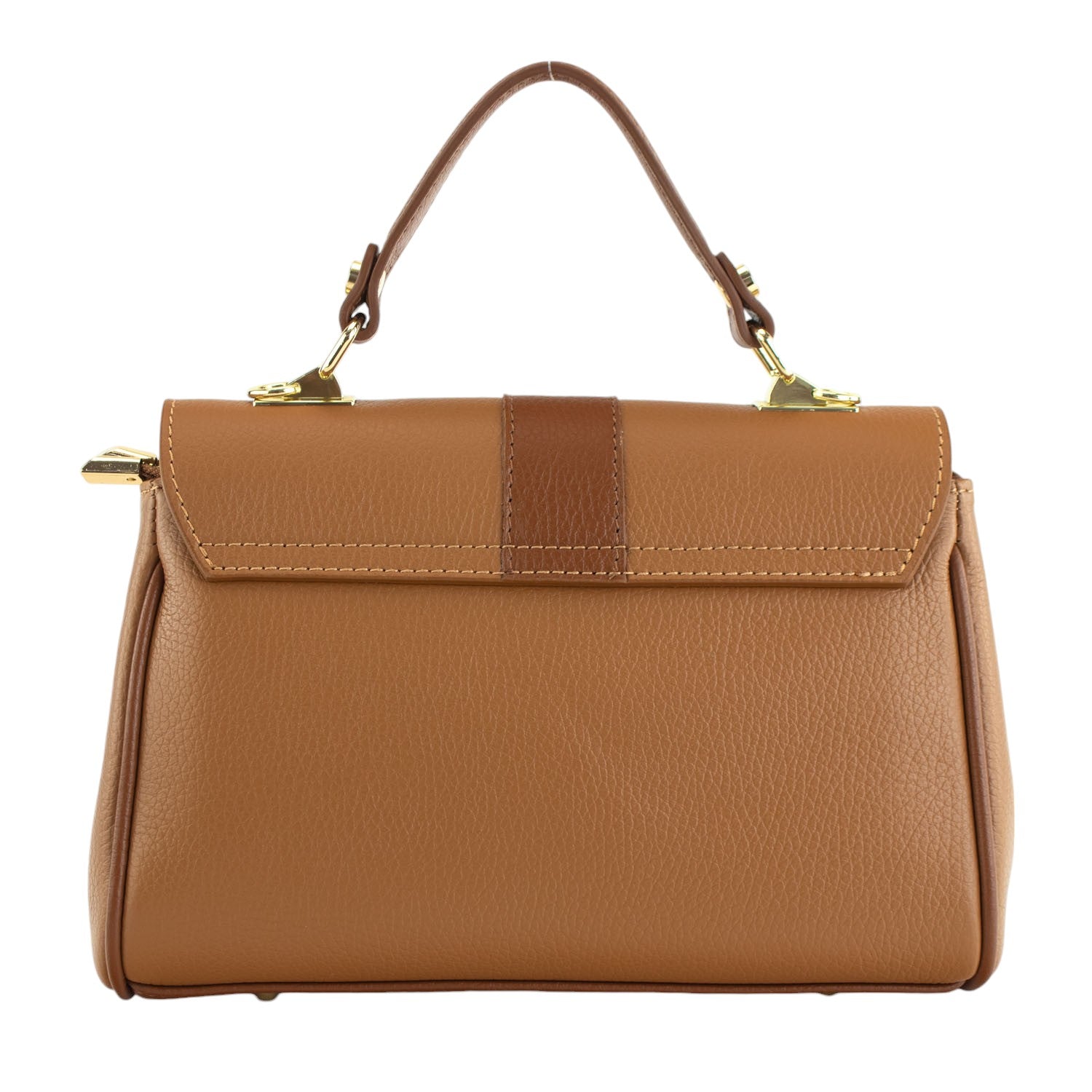 Bolso de Piel Pregato Idillio Bicolor Camel Marrón - KimondoShop