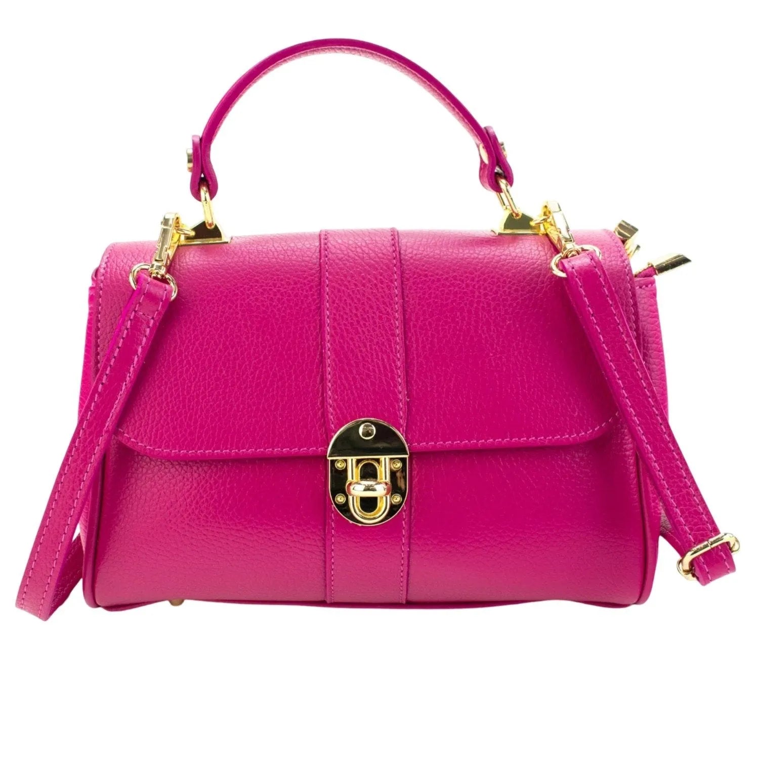 Bolso de Piel Pregato Idillio Fucsia - KimondoShop