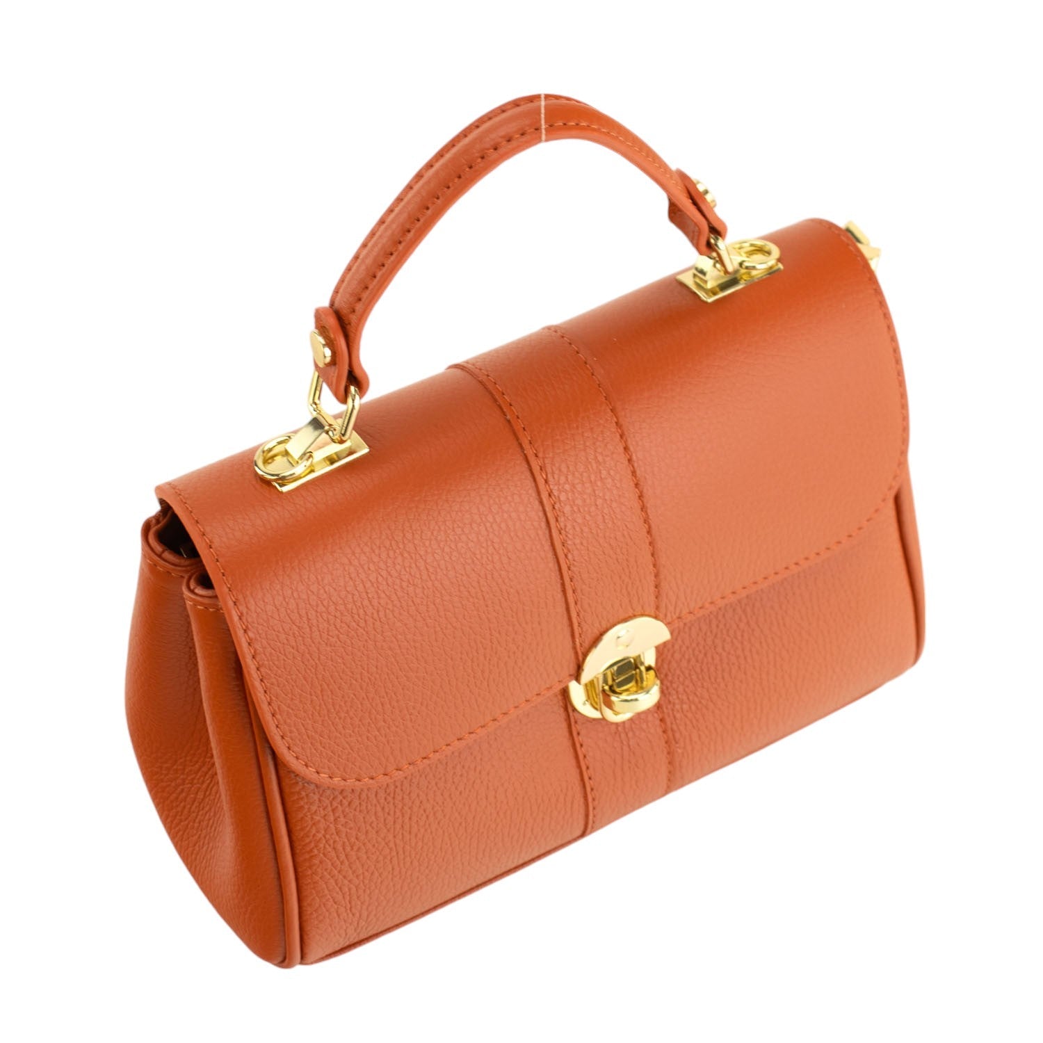 Bolso de Piel Pregato Idillio Naranja - KimondoShop