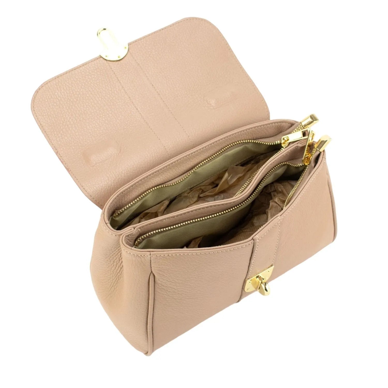 Bolso de Piel Pregato Idillio Nude - KimondoShop