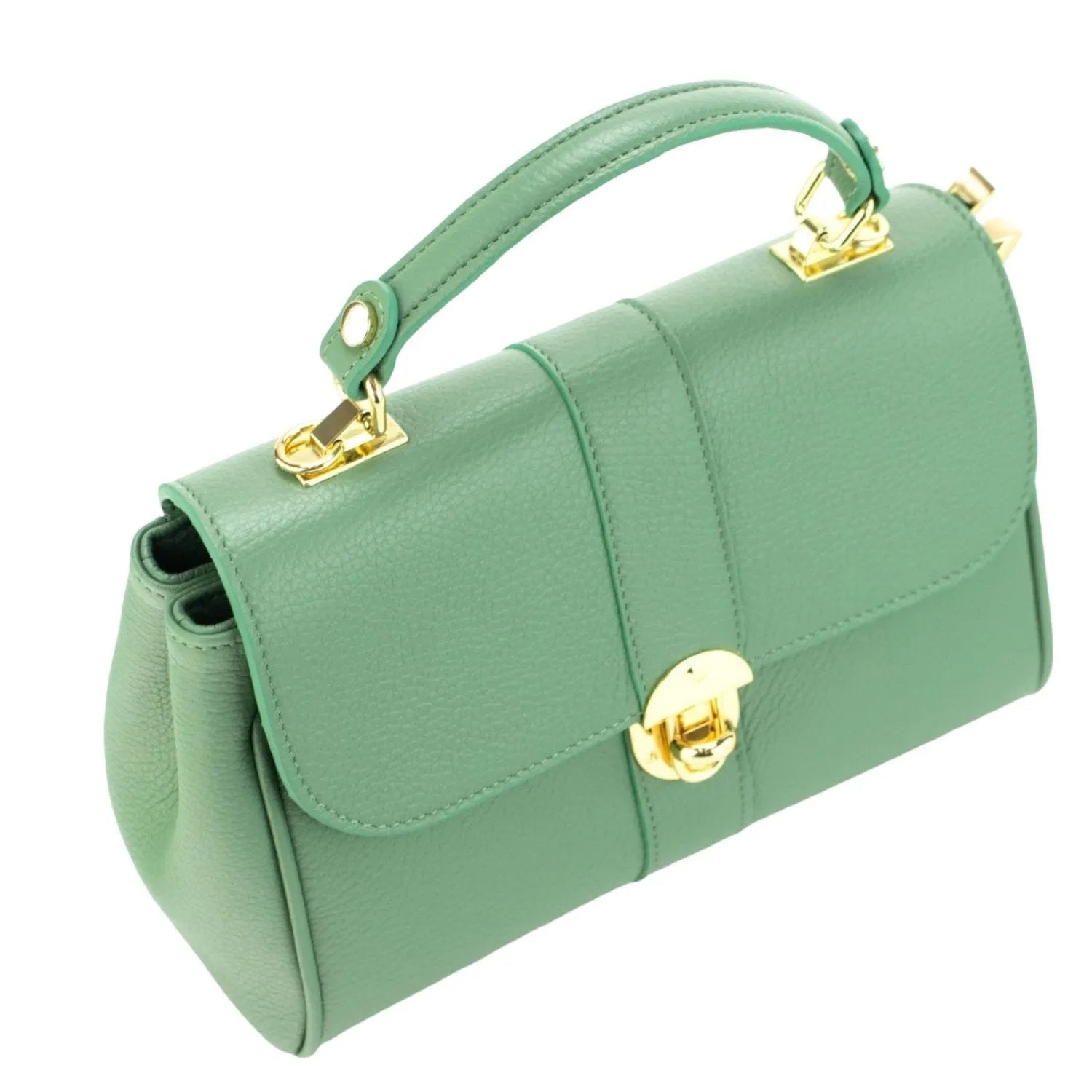 Bolso de Piel Pregato Idillio Verde Aguamarina - KimondoShop