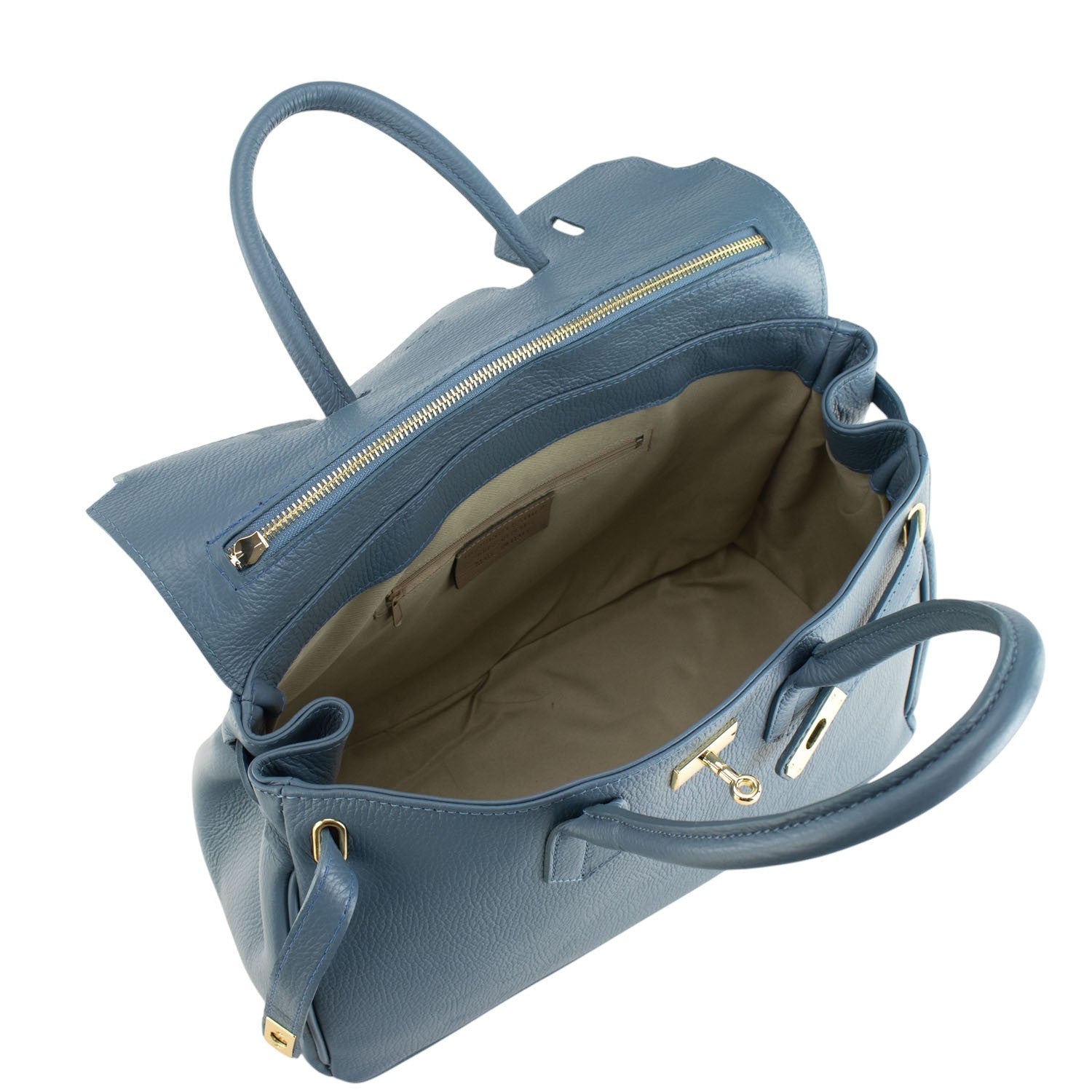 Bolso de Piel Pregato Juliette Azul Jeans - KimondoShop