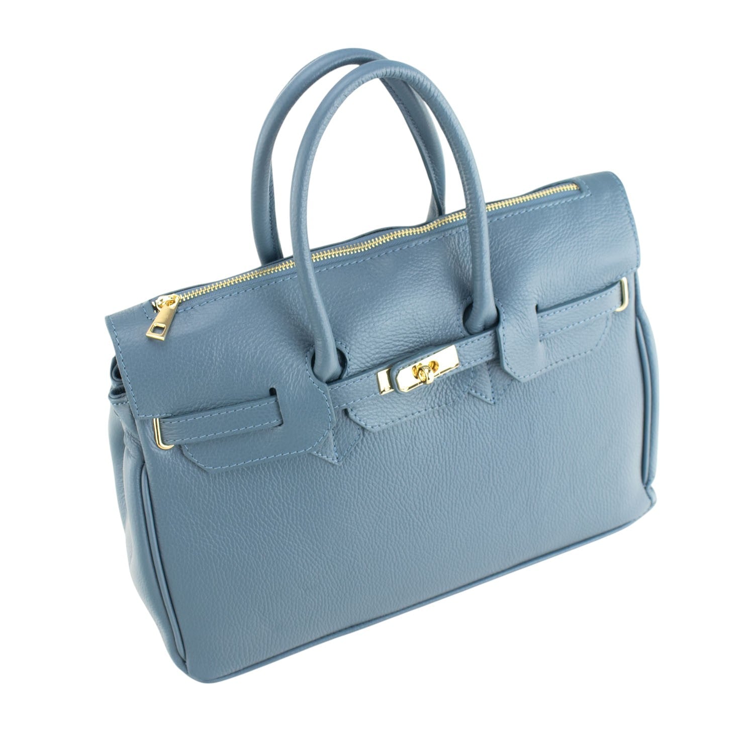 Bolso de Piel Pregato Juliette Azul Jeans - KimondoShop