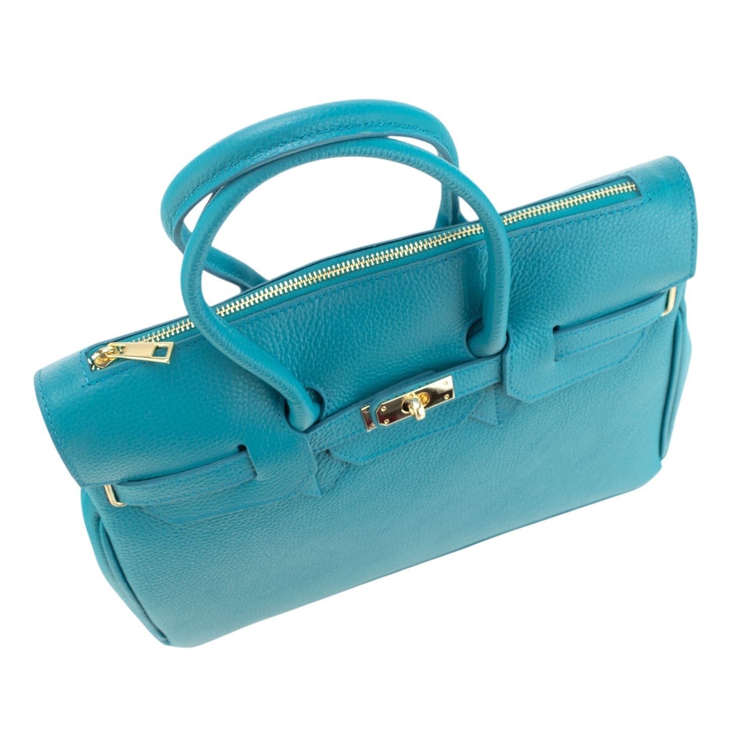 Bolso de Piel Pregato Juliette Turquesa - KimondoShop