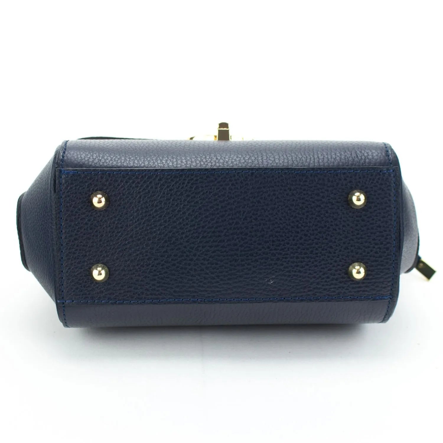 Bolso de Piel Pregato Omega Azul Marino - KimondoShop