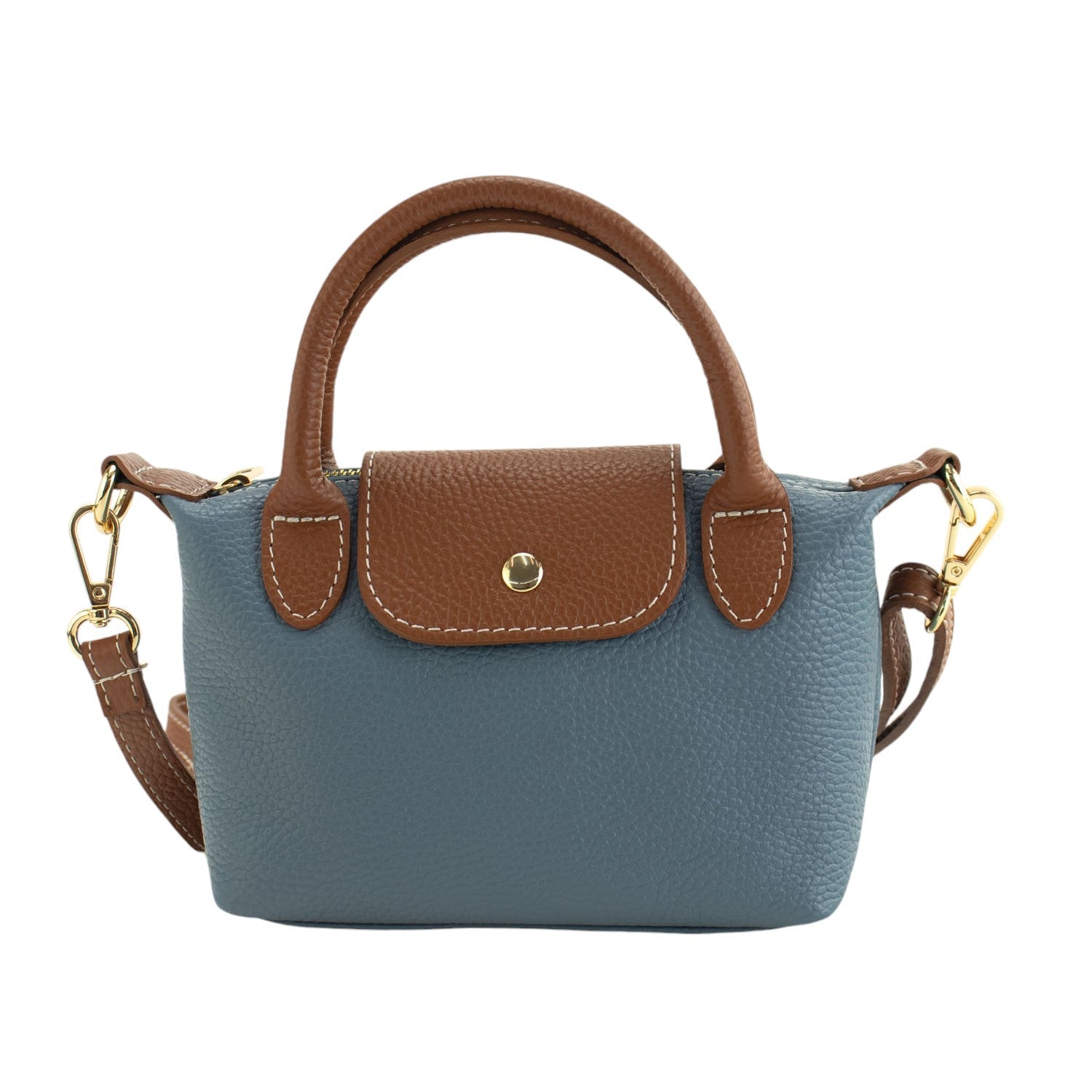 Bolso de Piel Pregato Piuma Azul - KimondoShop