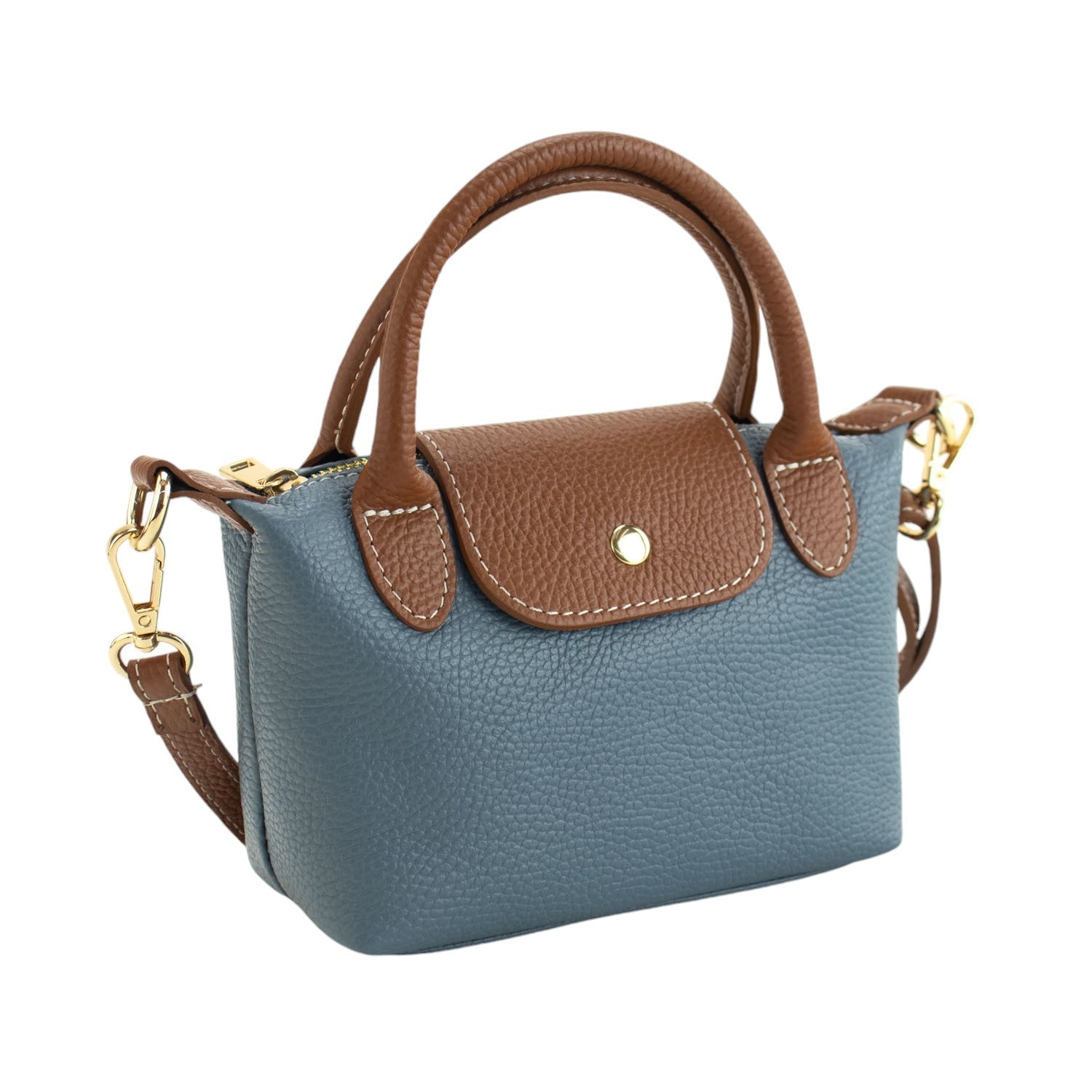 Bolso de Piel Pregato Piuma Azul - KimondoShop