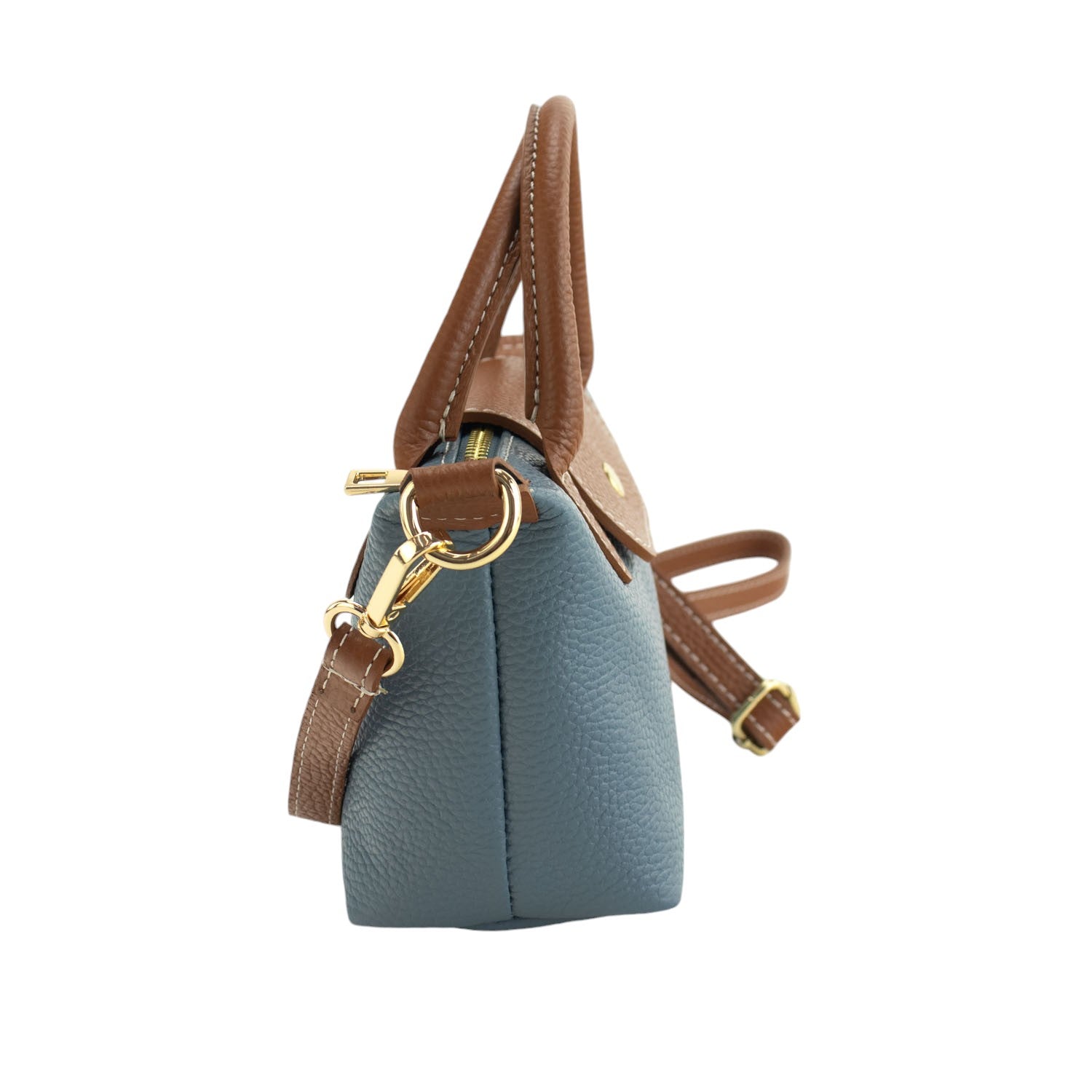 Bolso de Piel Pregato Piuma Azul - KimondoShop