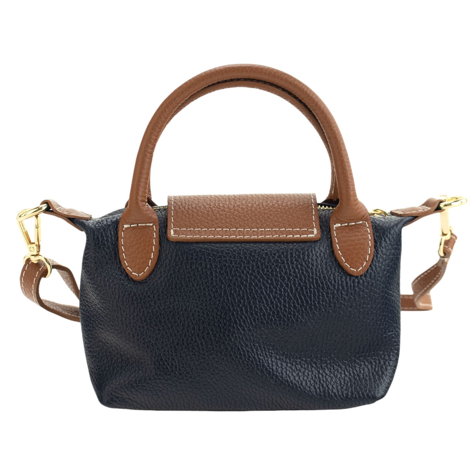 Bolso de Piel Pregato Piuma Azul marino - KimondoShop