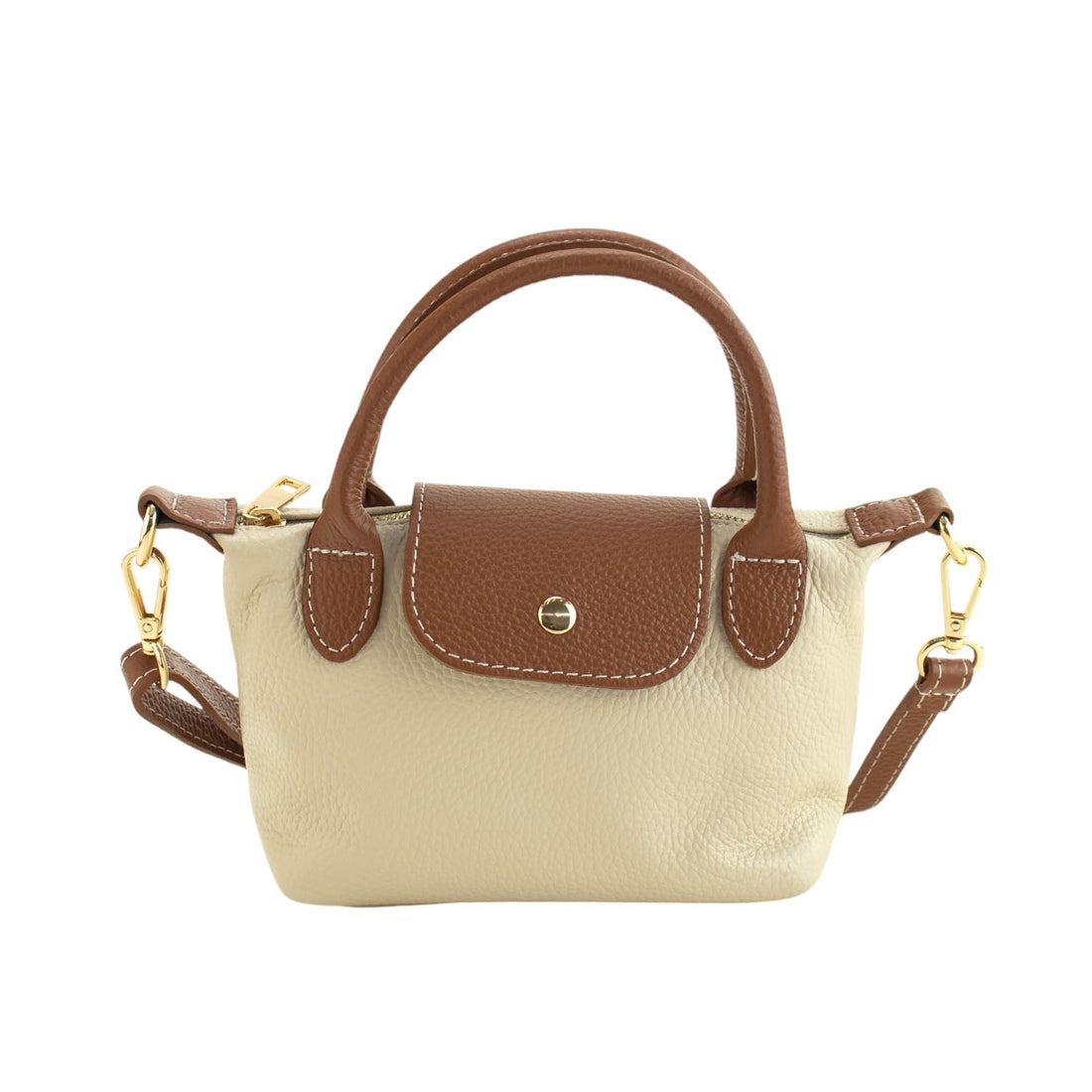 Bolso de Piel Pregato Piuma Beige - KimondoShop