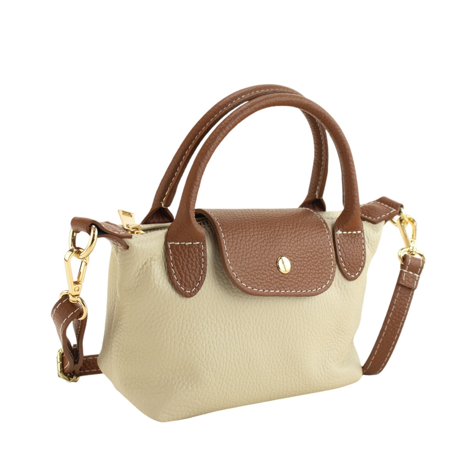 Bolso de Piel Pregato Piuma Beige - KimondoShop