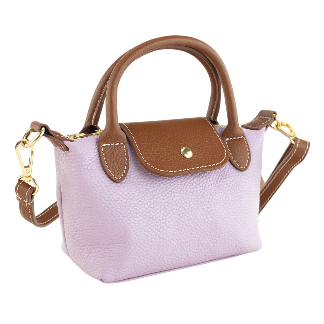 Bolso de Piel Pregato Piuma Malva - KimondoShop