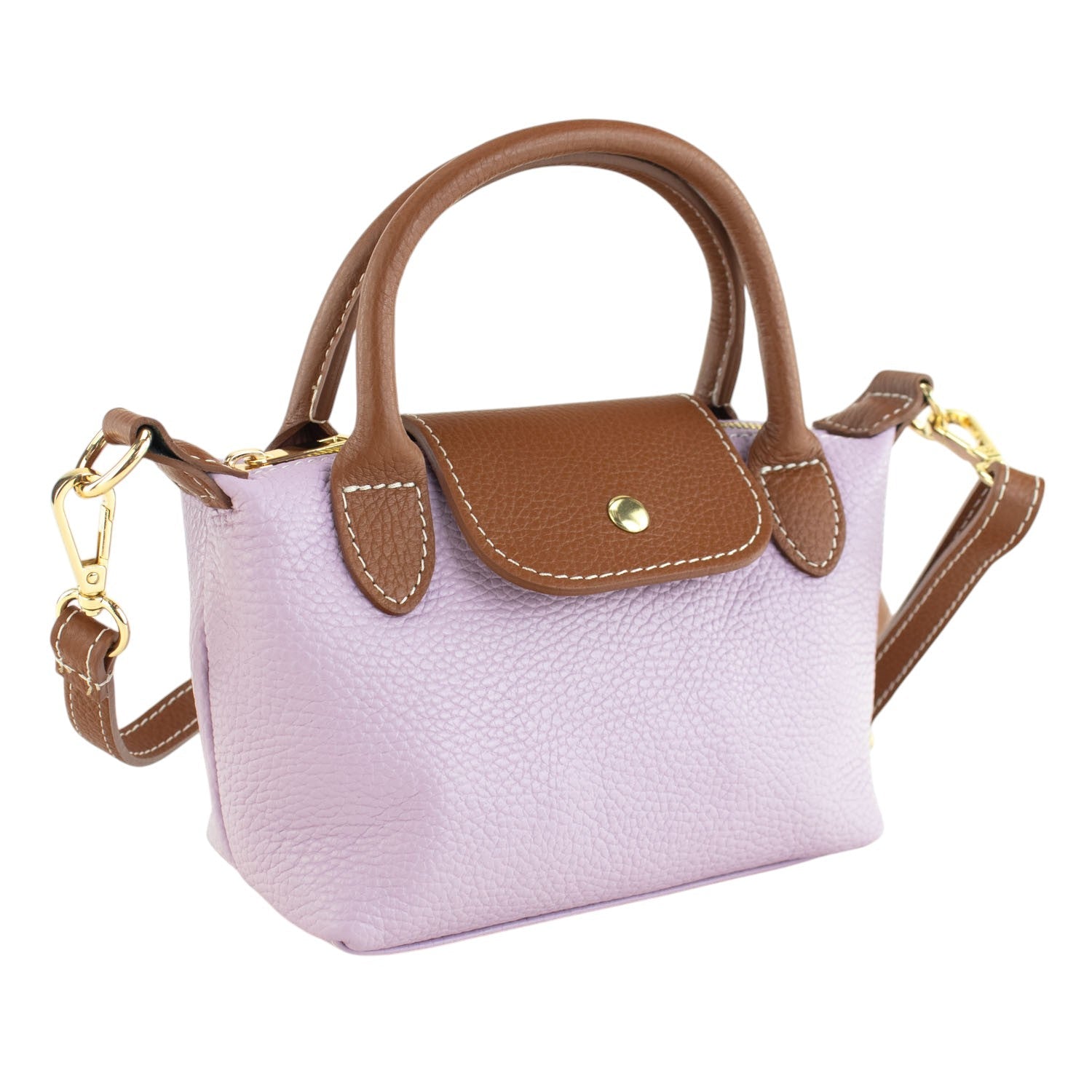 Bolso de Piel Pregato Piuma Malva - KimondoShop