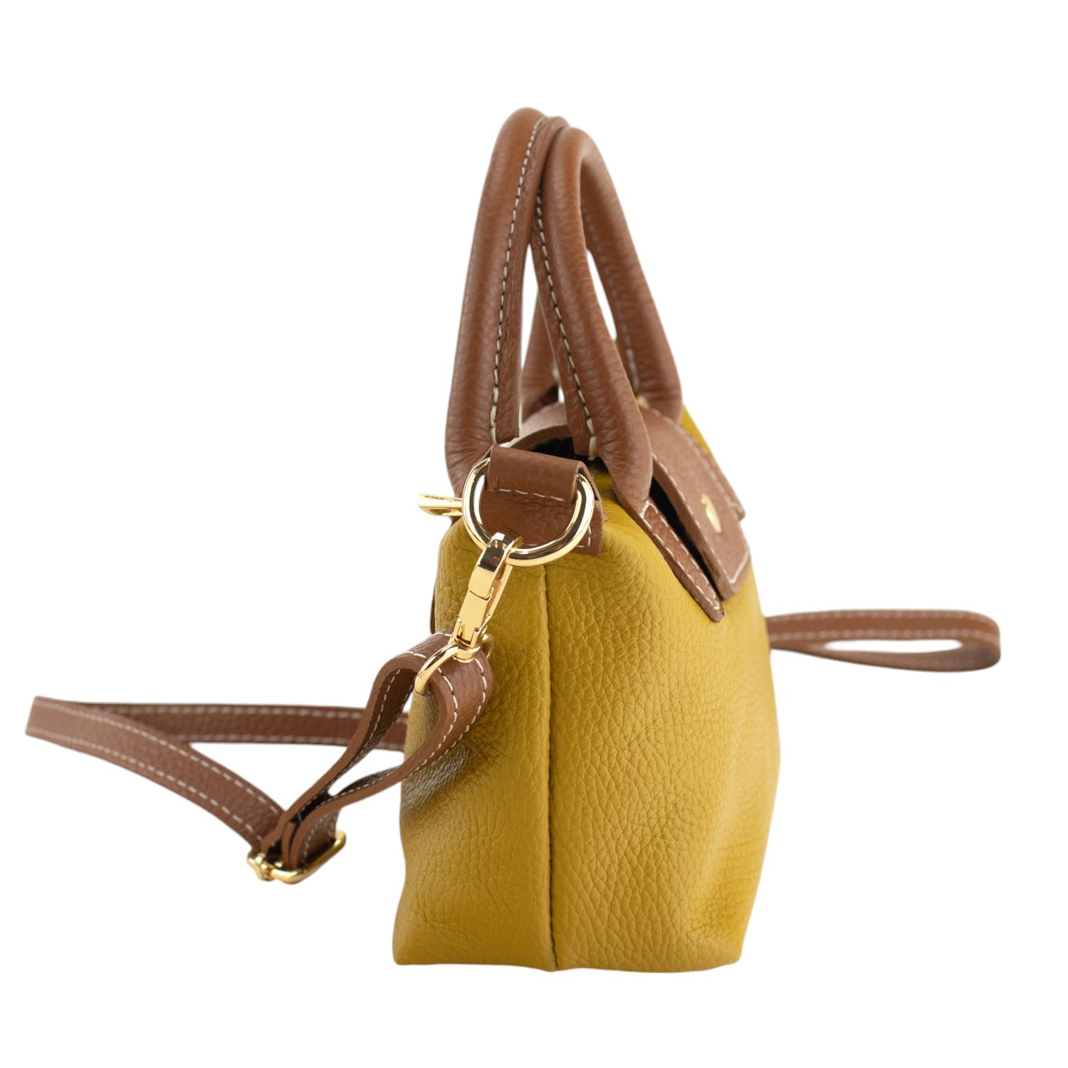 Bolso de Piel Pregato Piuma Mostaza - KimondoShop