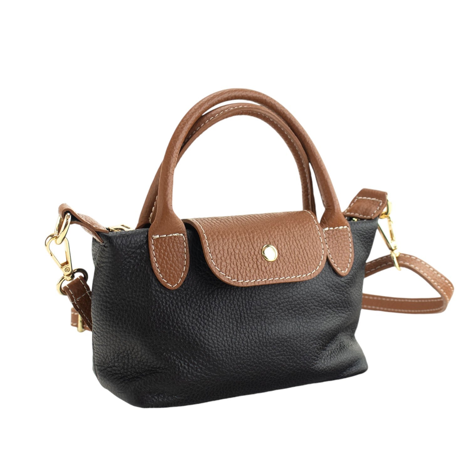 Bolso de Piel Pregato Piuma Negro - KimondoShop