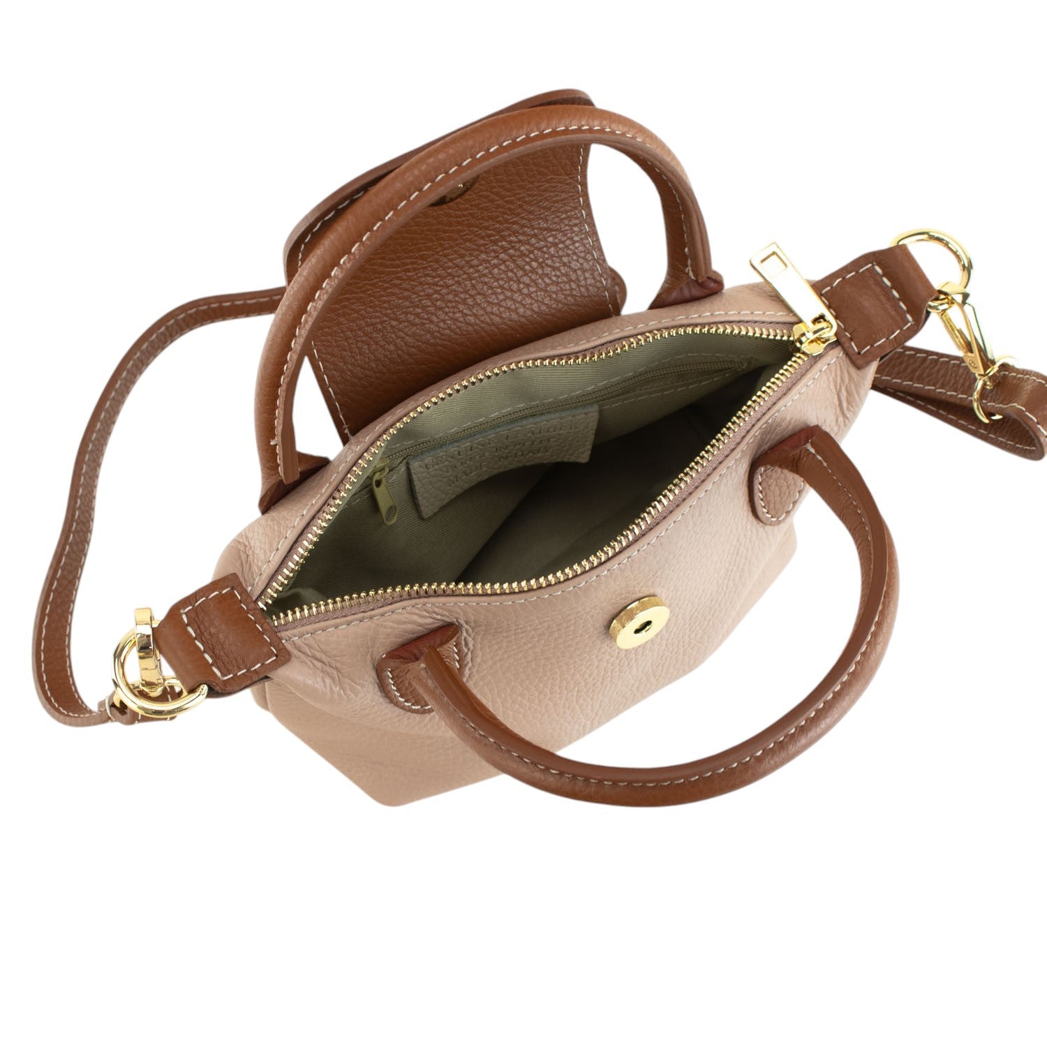 Bolso de Piel Pregato Piuma Nude - KimondoShop