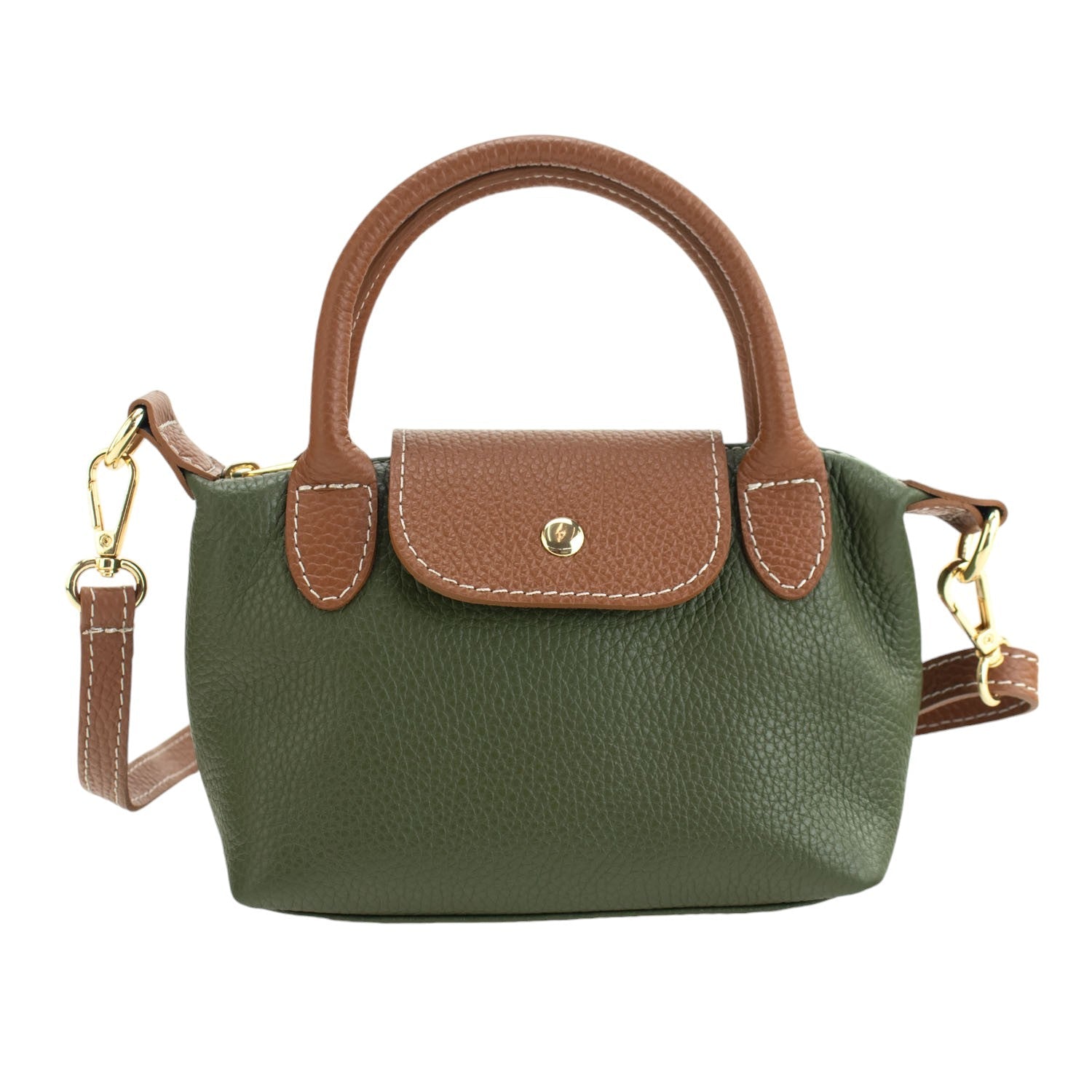 Bolso de Piel Pregato Piuma Verde oliva - KimondoShop