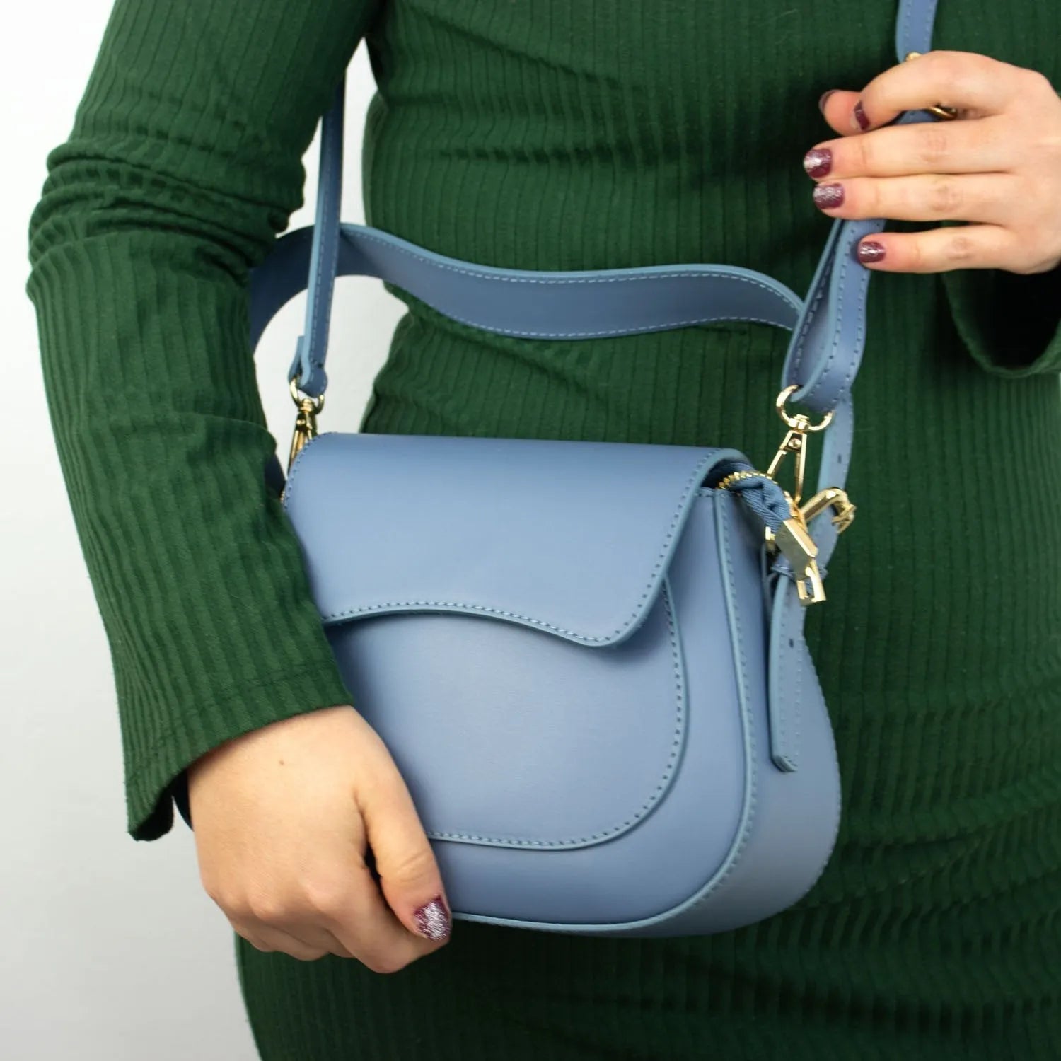 Bolso de Piel Pregato Sigma Azul claro - KimondoShop