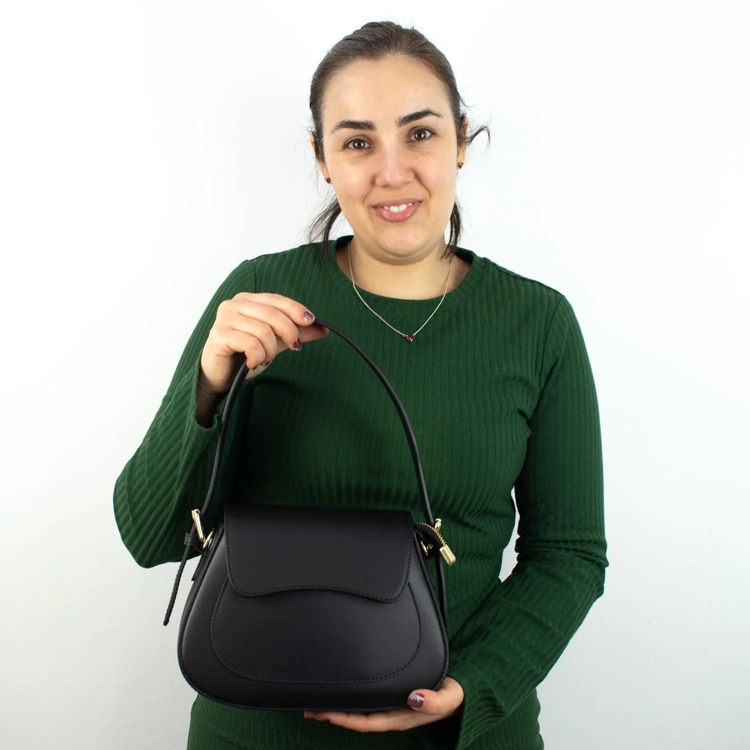 Bolso de Piel Pregato Sigma Negro - KimondoShop