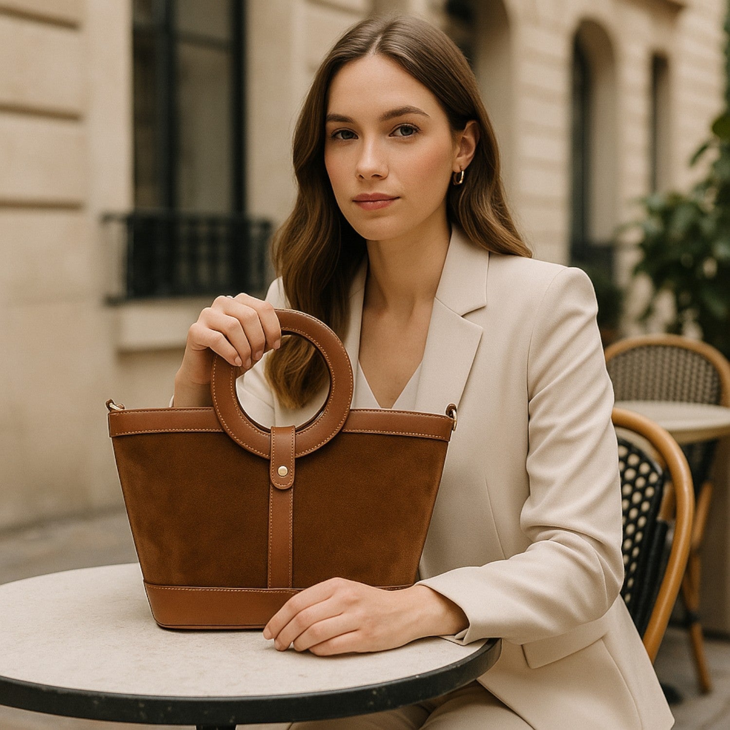 Bolso en piel Pregato Armonia Ante Camel - KimondoShop