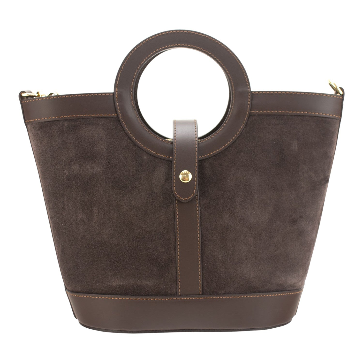 Bolso en piel Pregato Armonia Ante Chocolate - KimondoShop