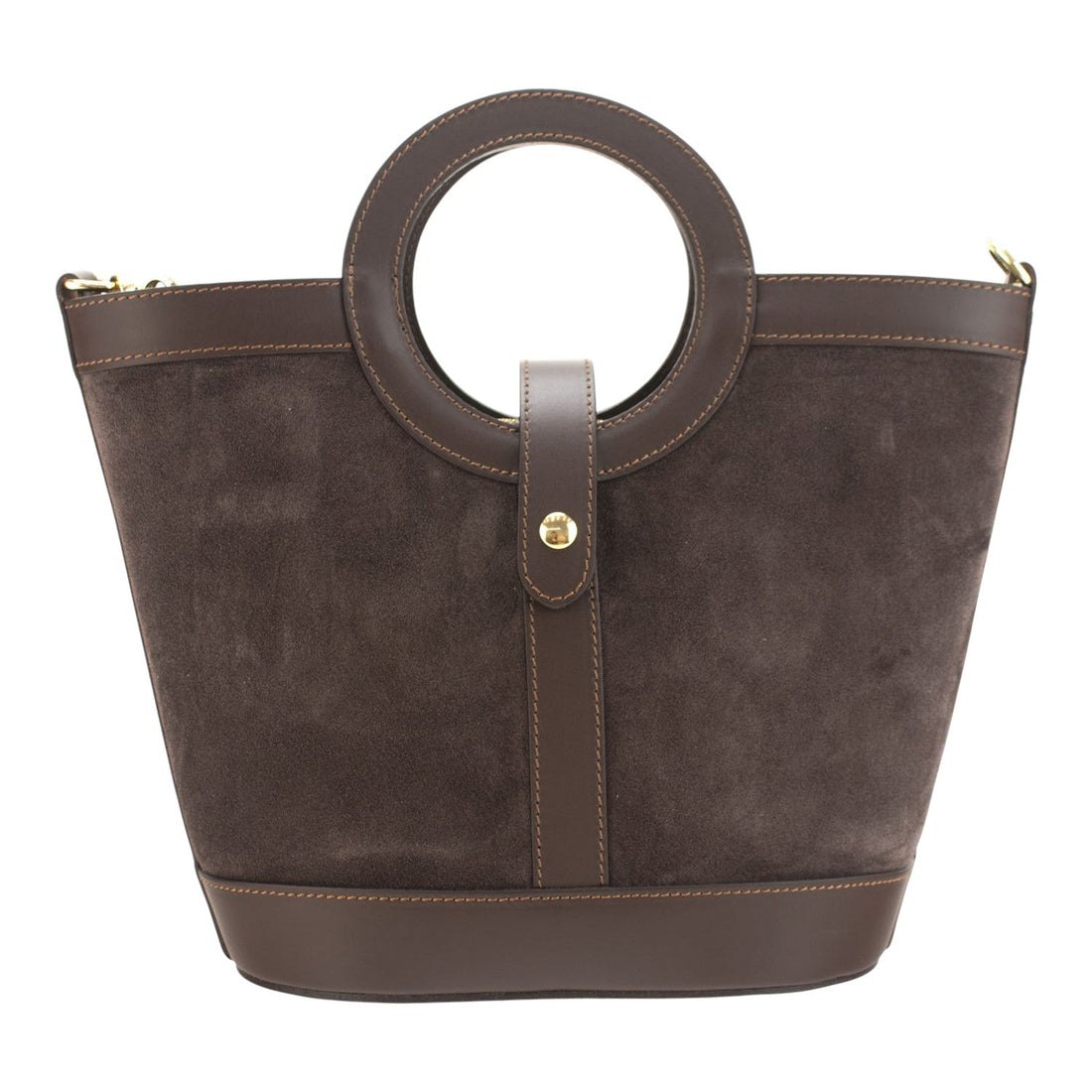 Bolso en piel Pregato Armonia Ante Chocolate - KimondoShop