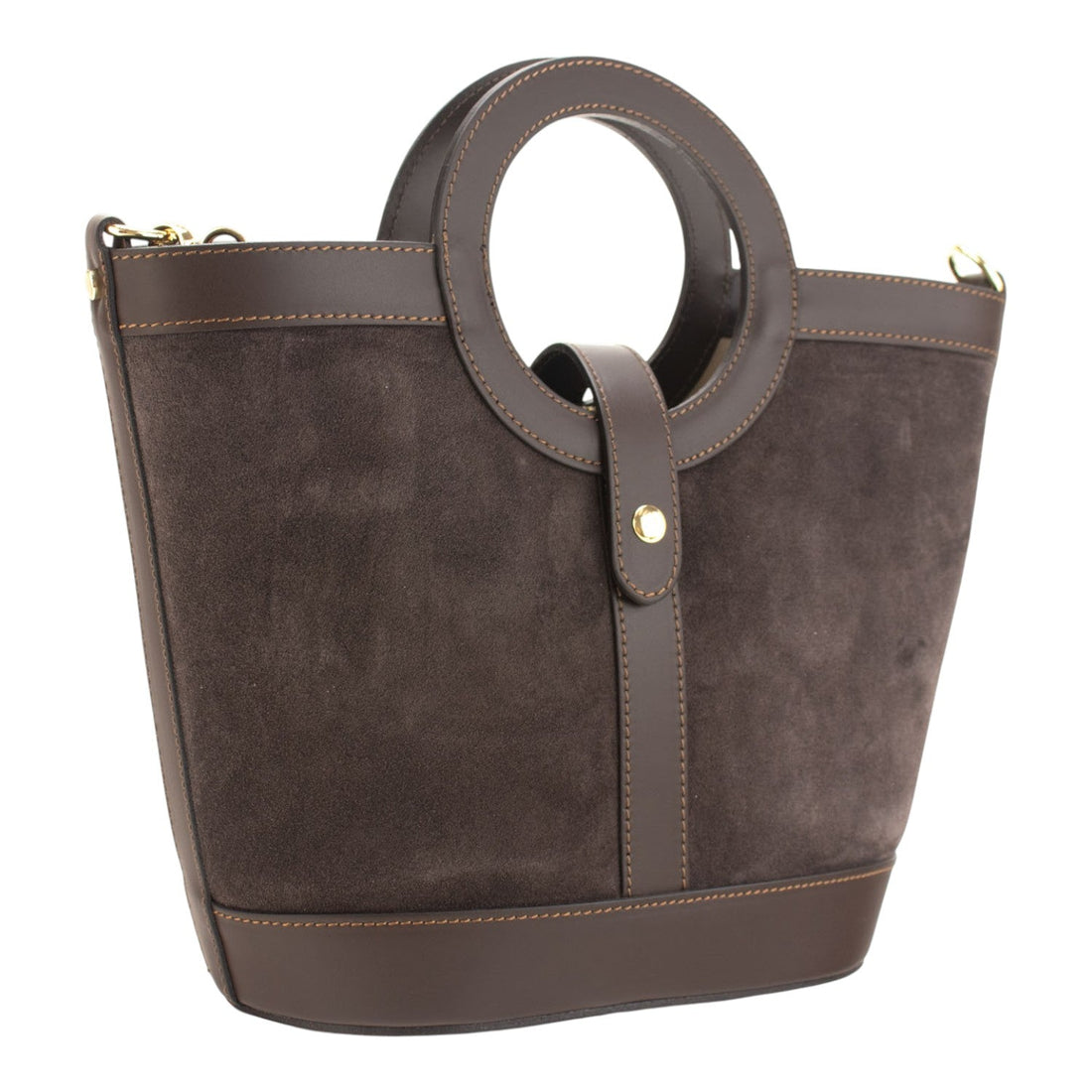 Bolso en piel Pregato Armonia Ante Chocolate - KimondoShop