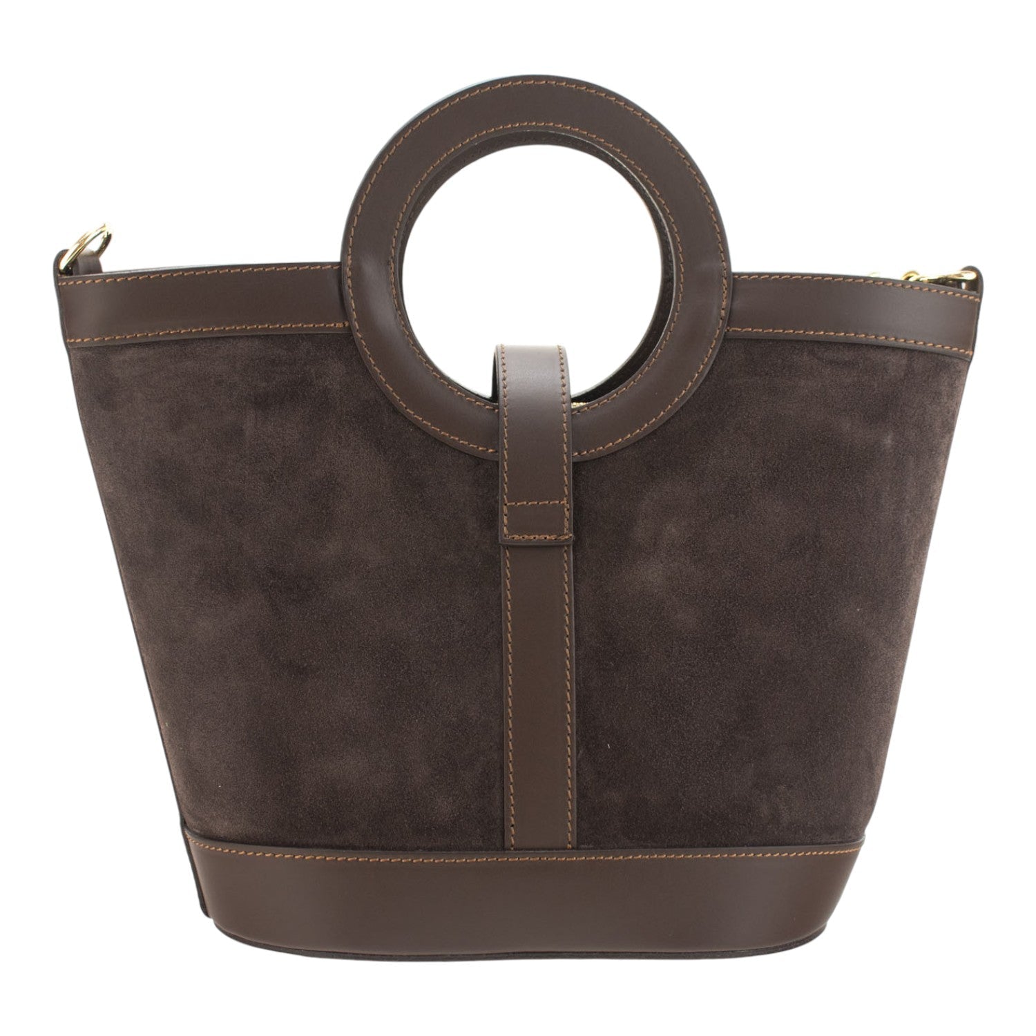 Bolso en piel Pregato Armonia Ante Chocolate - KimondoShop
