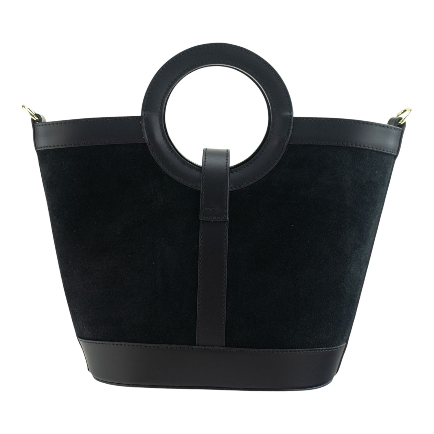 Bolso en piel Pregato Armonia Ante Negro - KimondoShop