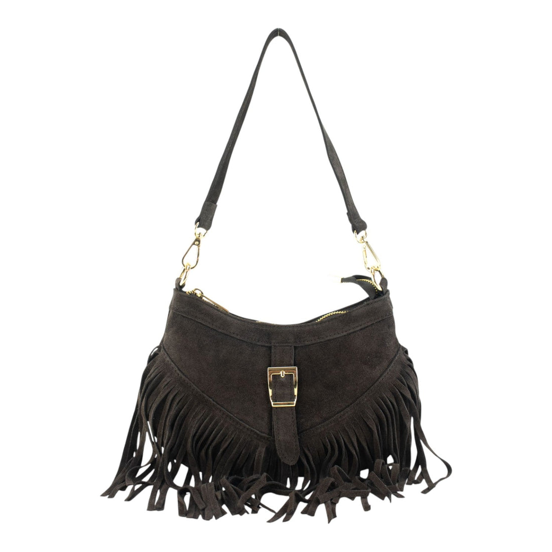 Bolso en piel Pregato Aube Ante Chocolate - KimondoShop