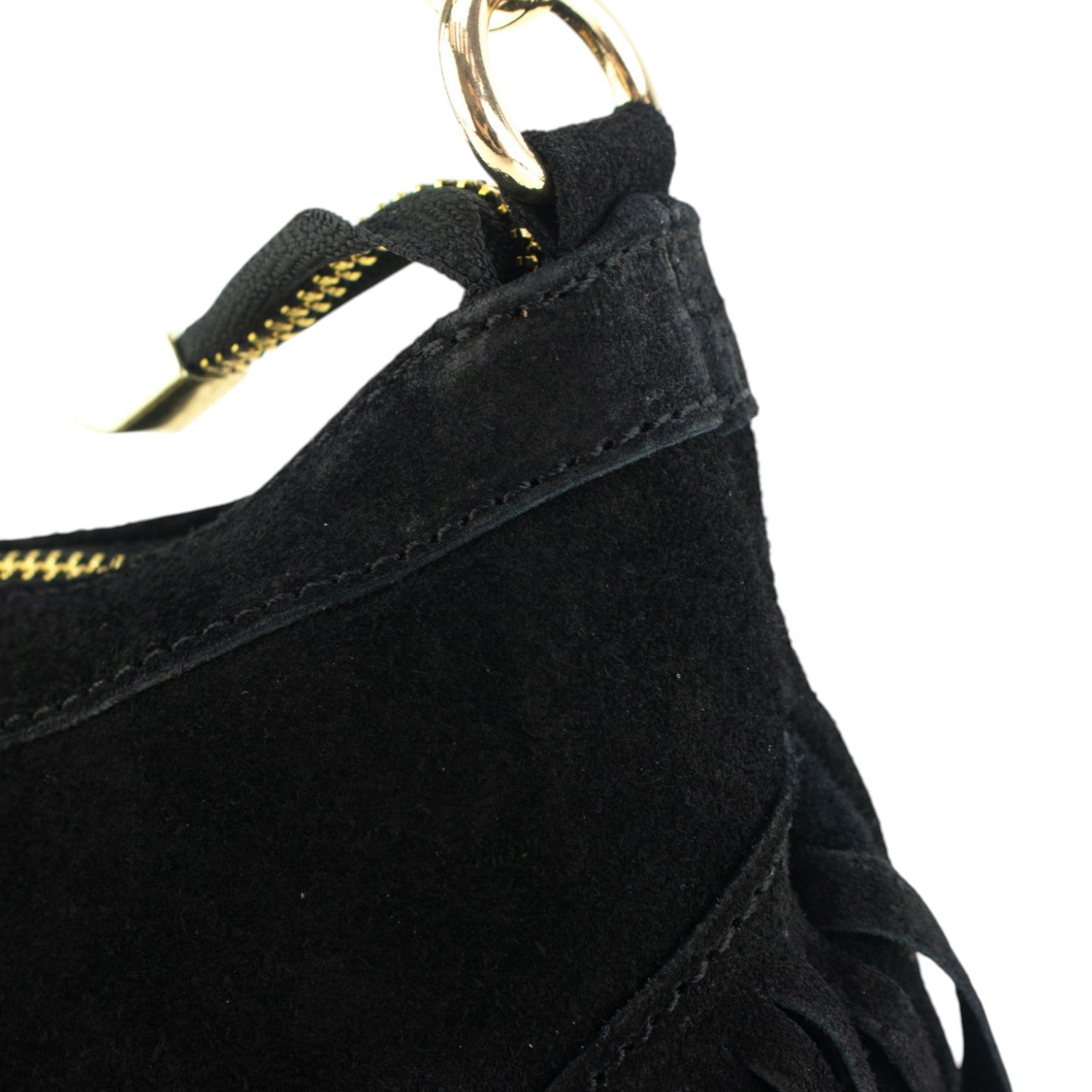 Bolso en piel Pregato Aube Ante Negro - KimondoShop