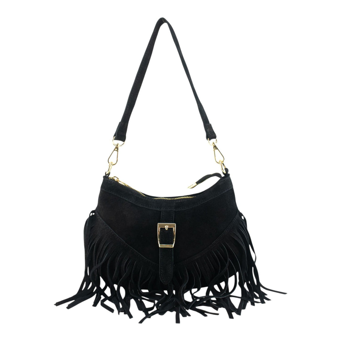 Bolso en piel Pregato Aube Ante Negro - KimondoShop