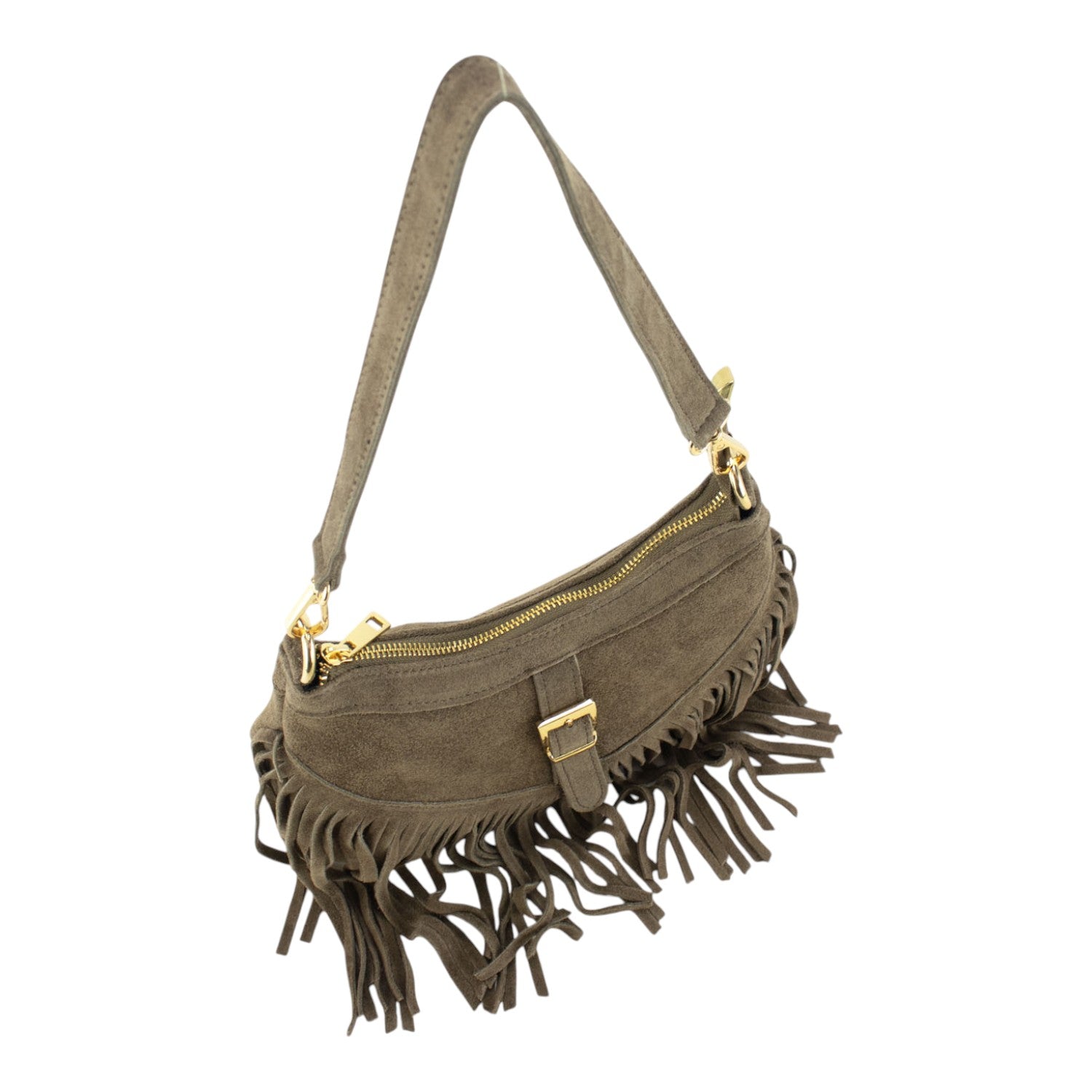 Bolso en piel Pregato Aube Ante Taupe - KimondoShop