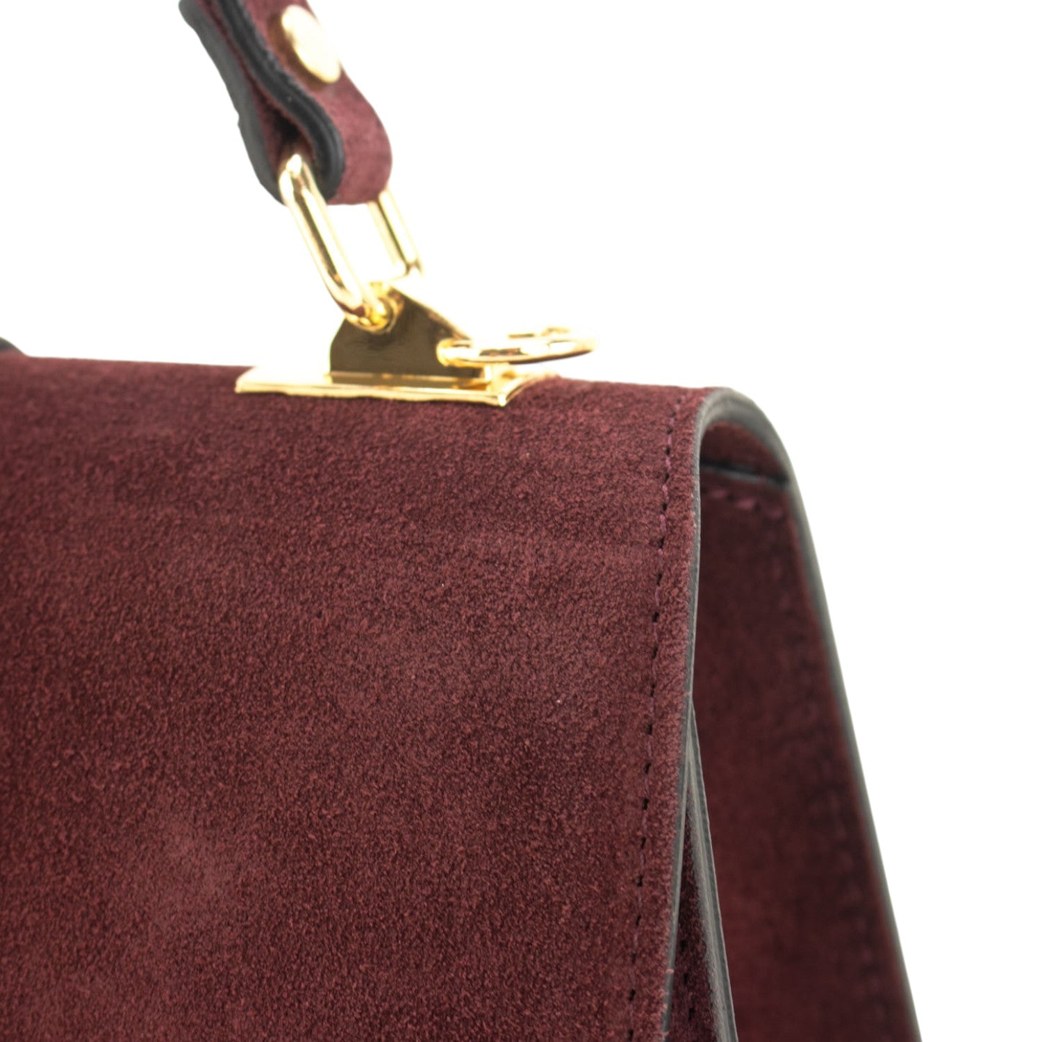 Bolso en piel Pregato Camelia Ante Burdeos - KimondoShop