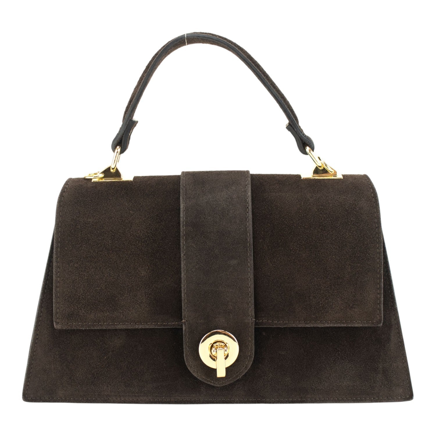 Bolso en piel Pregato Camelia Ante Chocolate - KimondoShop