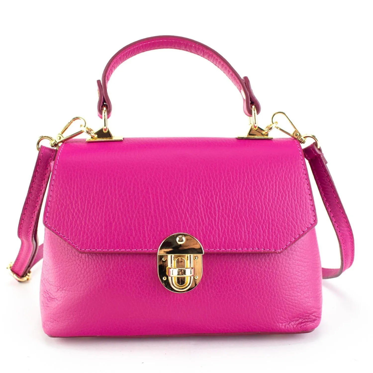 Bolso en Piel Pregato Carezza Fucsia - KimondoShop