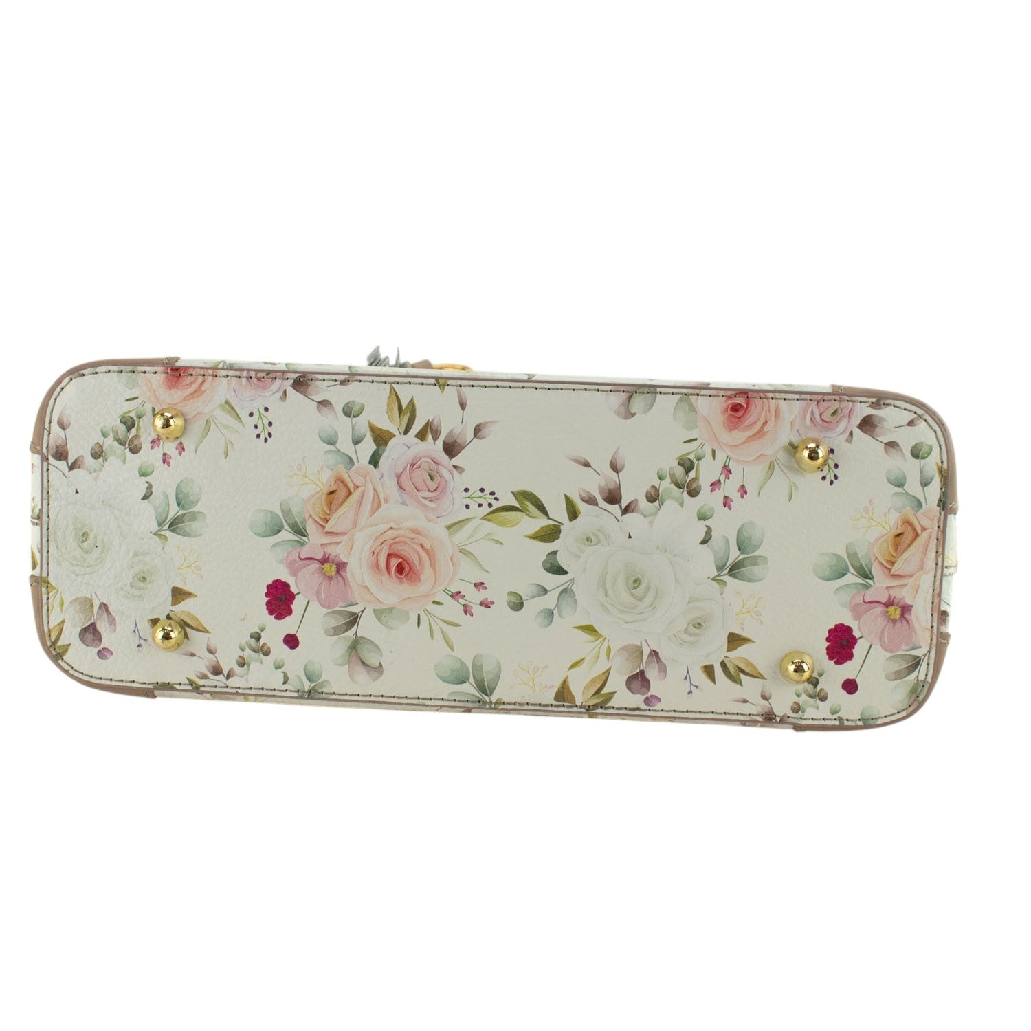 Bolso en piel Pregato Eleganza Floral Taupe - KimondoShop