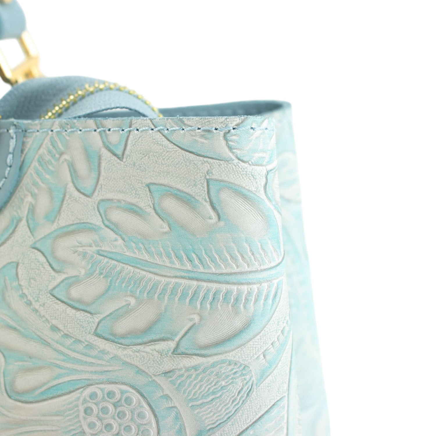 Bolso en piel Pregato Eleganza Grabado Azul - KimondoShop