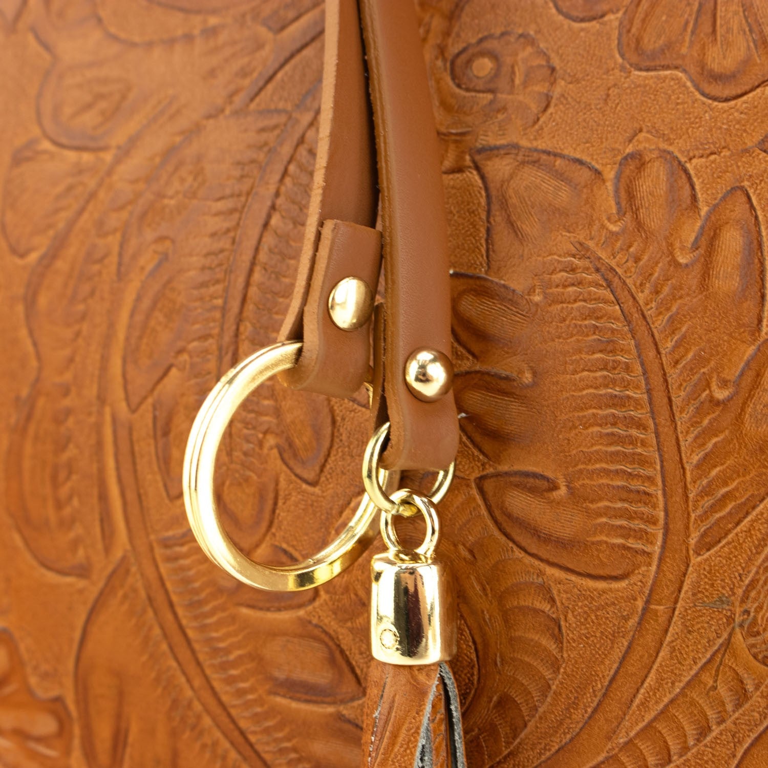 Bolso en piel Pregato Eleganza Grabado Camel - KimondoShop